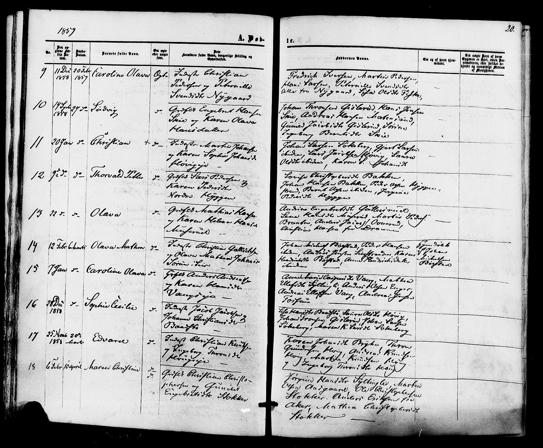 Røyken kirkebøker, AV/SAKO-A-241/F/Fa/L0006: Ministerialbok nr. 6, 1857-1875, s. 20