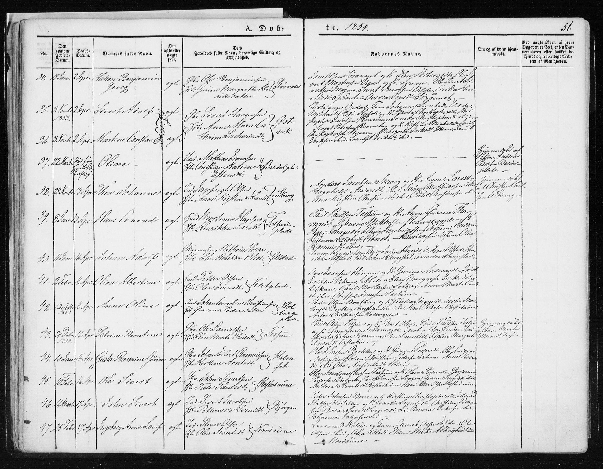 Ministerialprotokoller, klokkerbøker og fødselsregistre - Nord-Trøndelag, AV/SAT-A-1458/741/L0393: Ministerialbok nr. 741A07, 1849-1863, s. 51