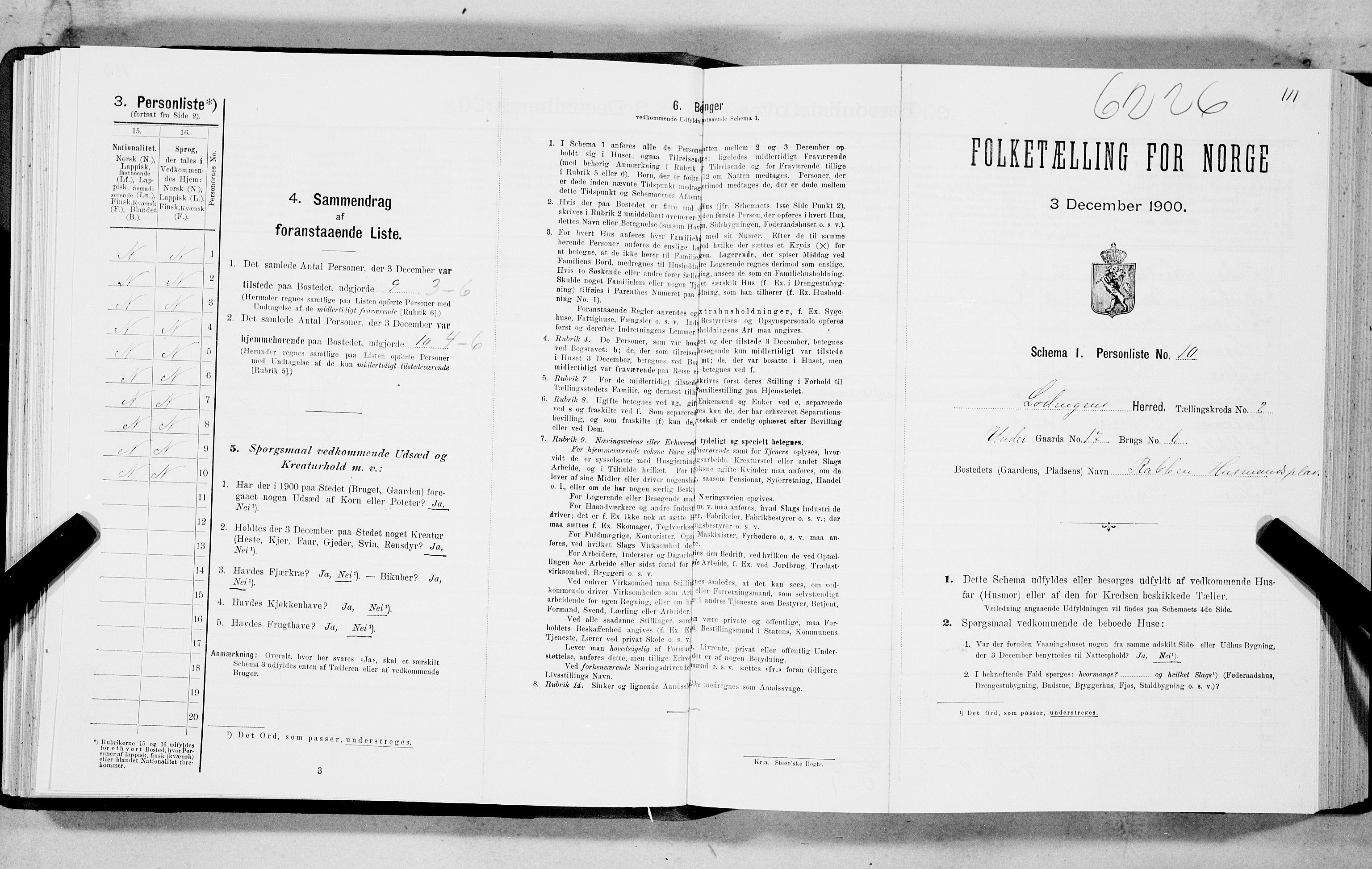 SAT, Folketelling 1900 for 1851 Lødingen herred, 1900, s. 111