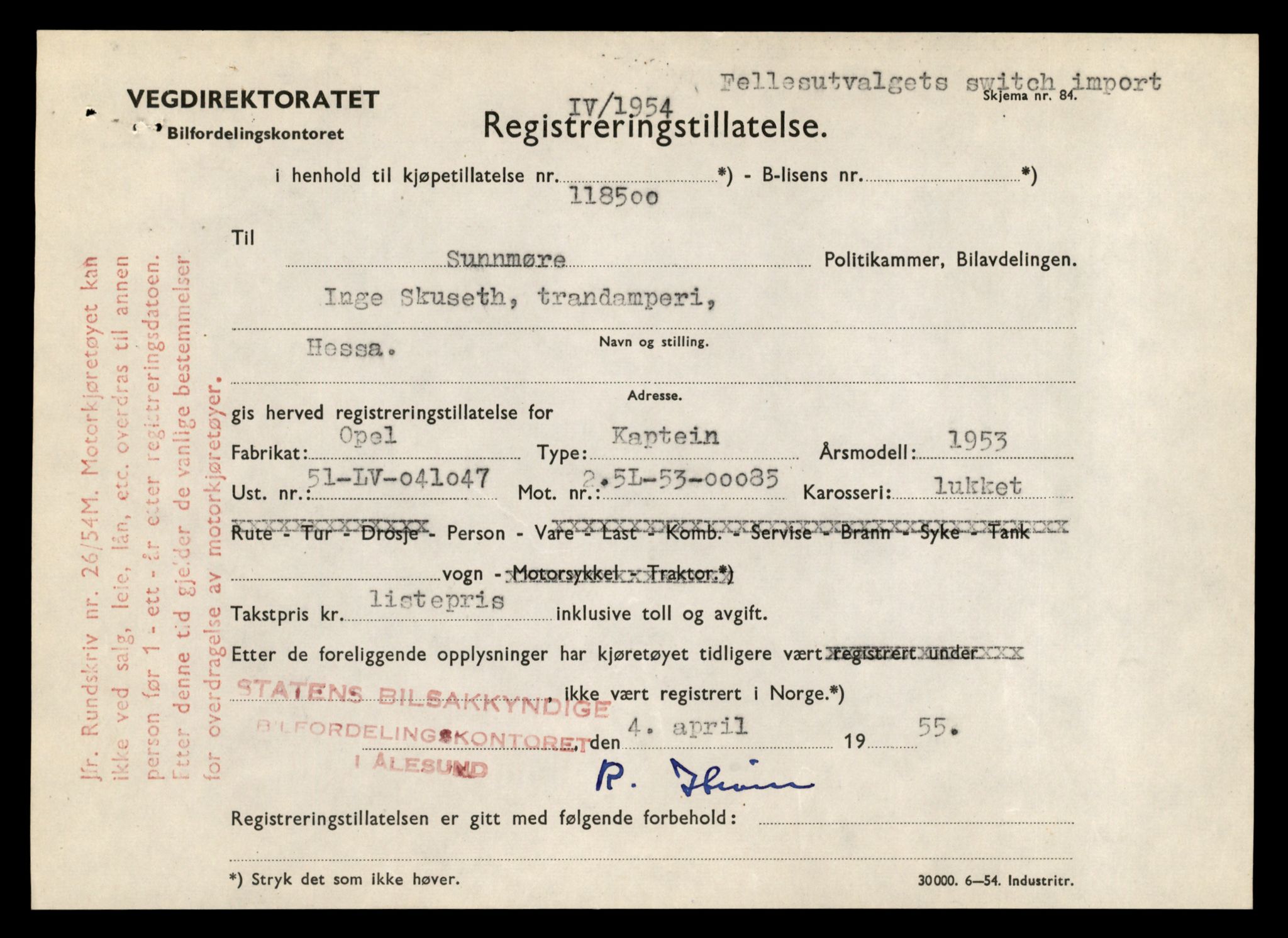 Møre og Romsdal vegkontor - Ålesund trafikkstasjon, AV/SAT-A-4099/F/Fe/L0048: Registreringskort for kjøretøy T 14721 - T 14863, 1927-1998, s. 473