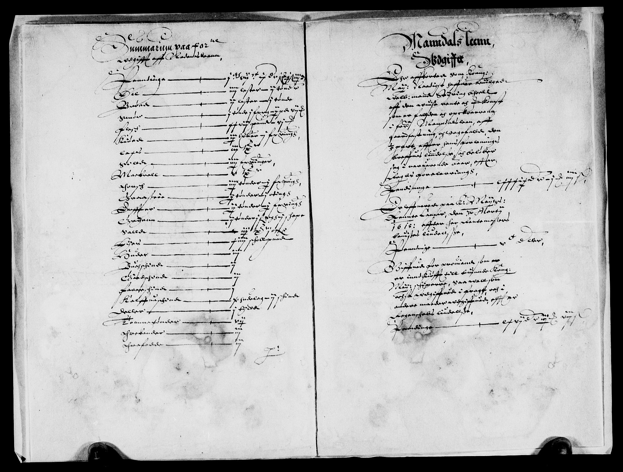 Rentekammeret inntil 1814, Reviderte regnskaper, Lensregnskaper, AV/RA-EA-5023/R/Rb/Rbq/L0009: Nedenes len. Mandals len. Råbyggelag., 1616-1618