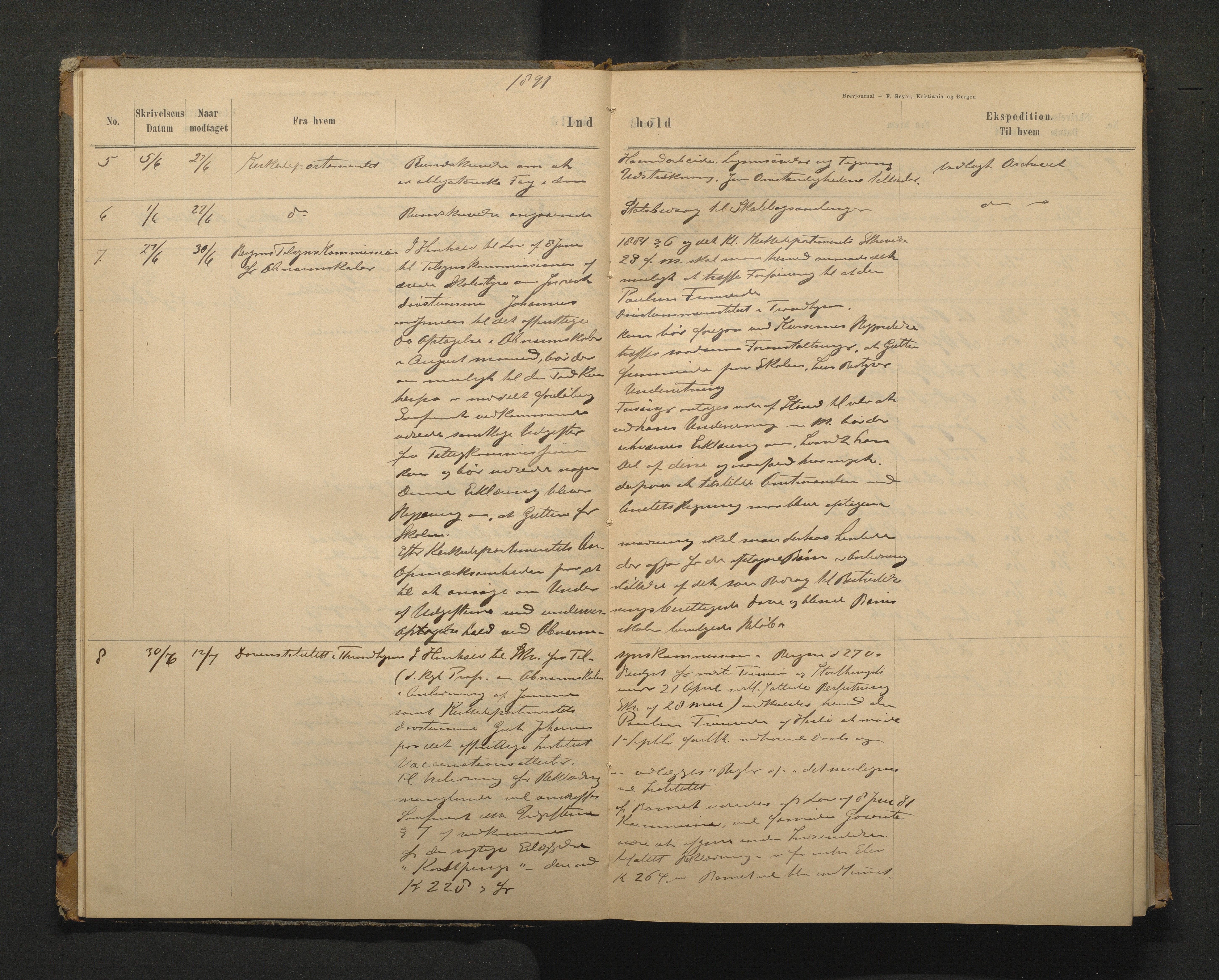Herdla kommune. Skulestyret, IKAH/1258-211/C/Ca/L0001: Postjournal, 1889-1912