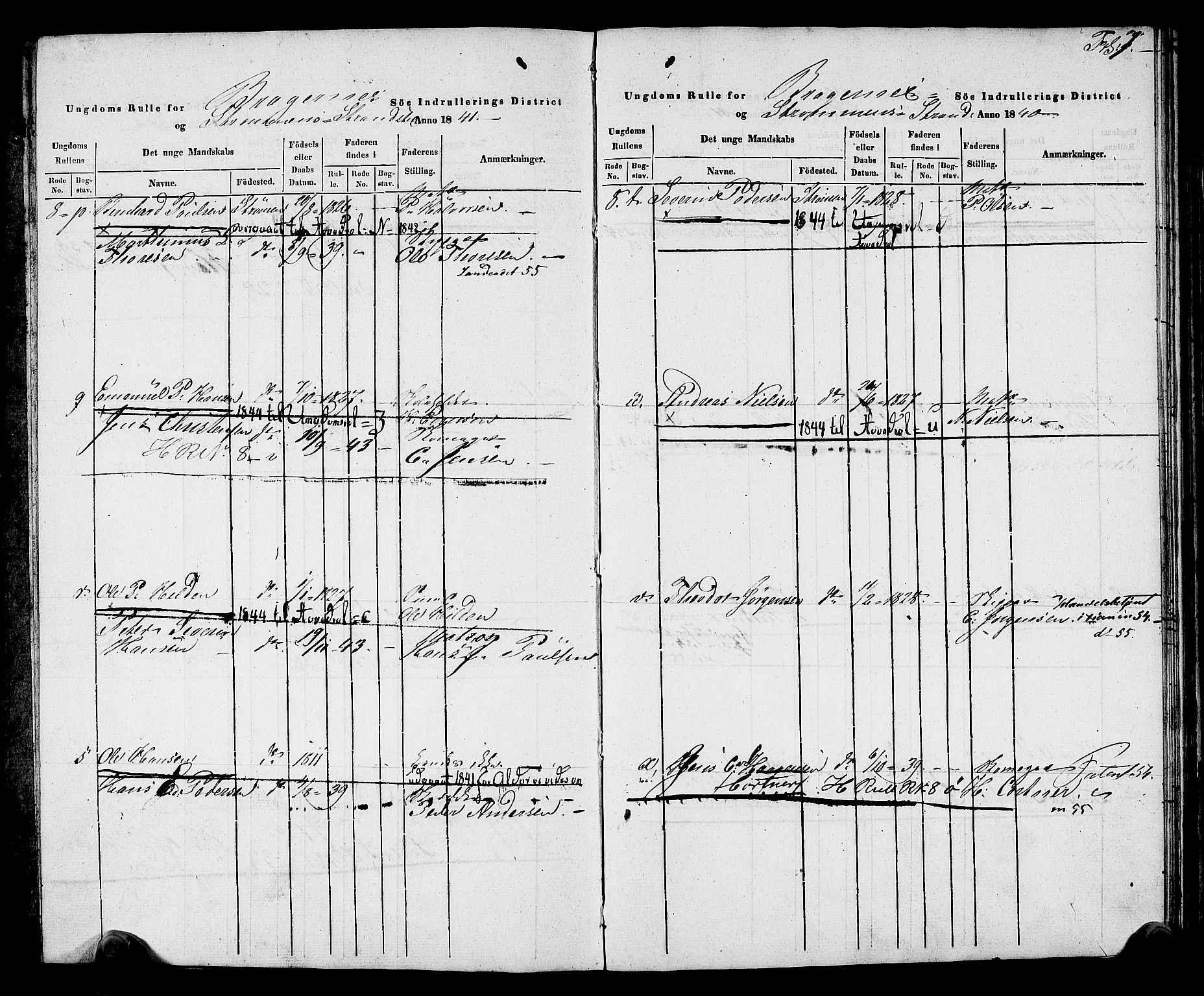 Drammen innrulleringsdistrikt, AV/SAKO-A-781/F/Fa/L0006: Ungdomsrulle for Strømmen, Svelvik, Holmsbu og Filtvet ladesteder, 1840-1841, s. 10