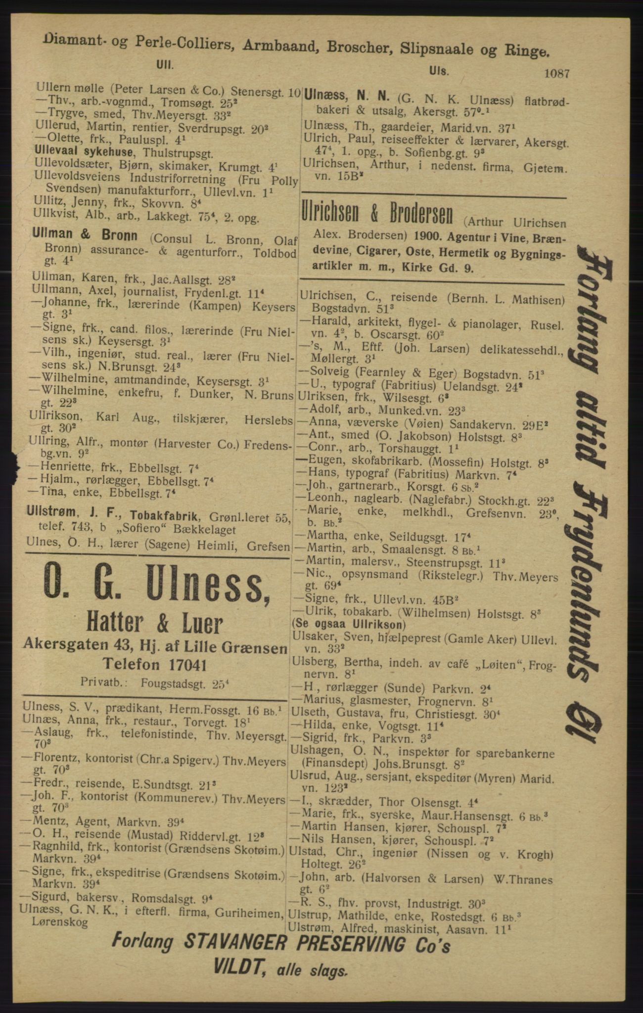 Kristiania/Oslo adressebok, PUBL/-, 1913, s. 1099