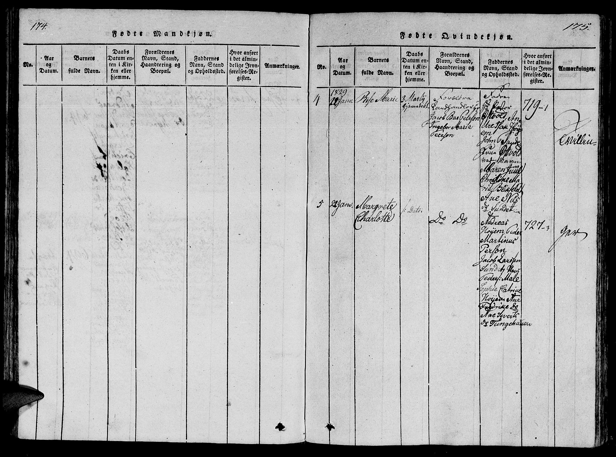 Ministerialprotokoller, klokkerbøker og fødselsregistre - Møre og Romsdal, AV/SAT-A-1454/566/L0763: Ministerialbok nr. 566A03 /1, 1817-1829, s. 174-175