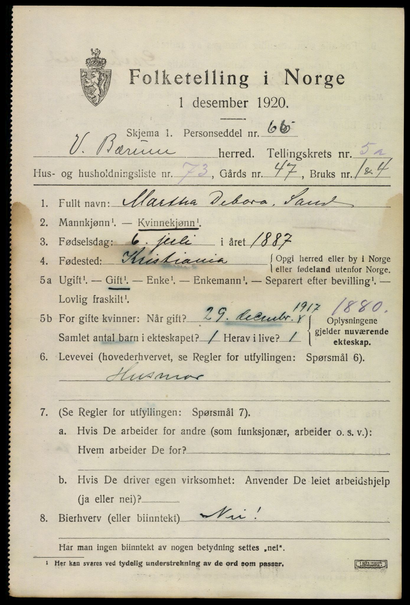 SAO, Folketelling 1920 for 0219 Bærum herred, 1920, s. 11024