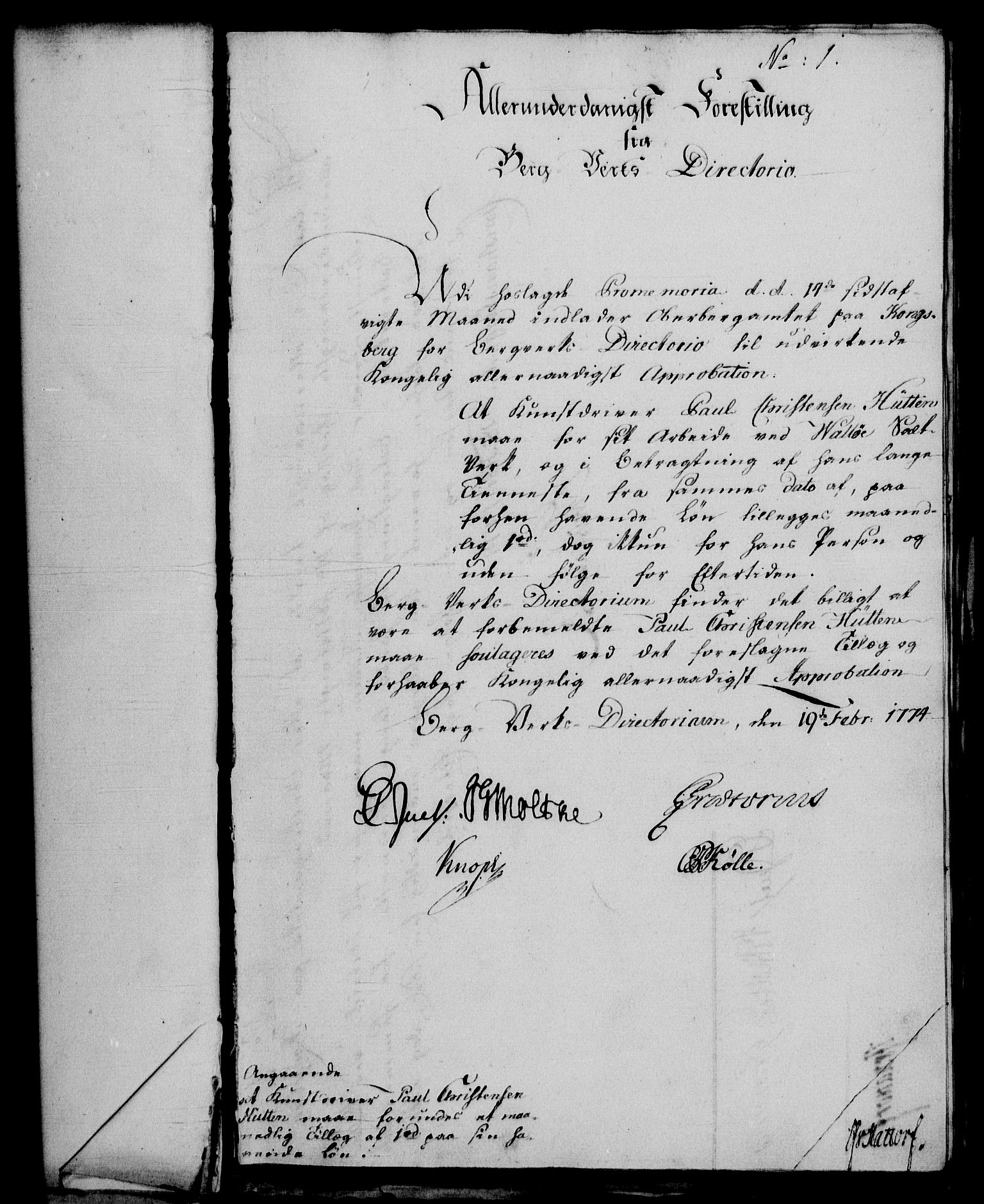 Rentekammeret, Renteskriverkontorene, RA/EA-3115/M/Mf/Mfa/L0001: Resolusjonsprotokoll med register (merket RK 54.1), 1774-1777