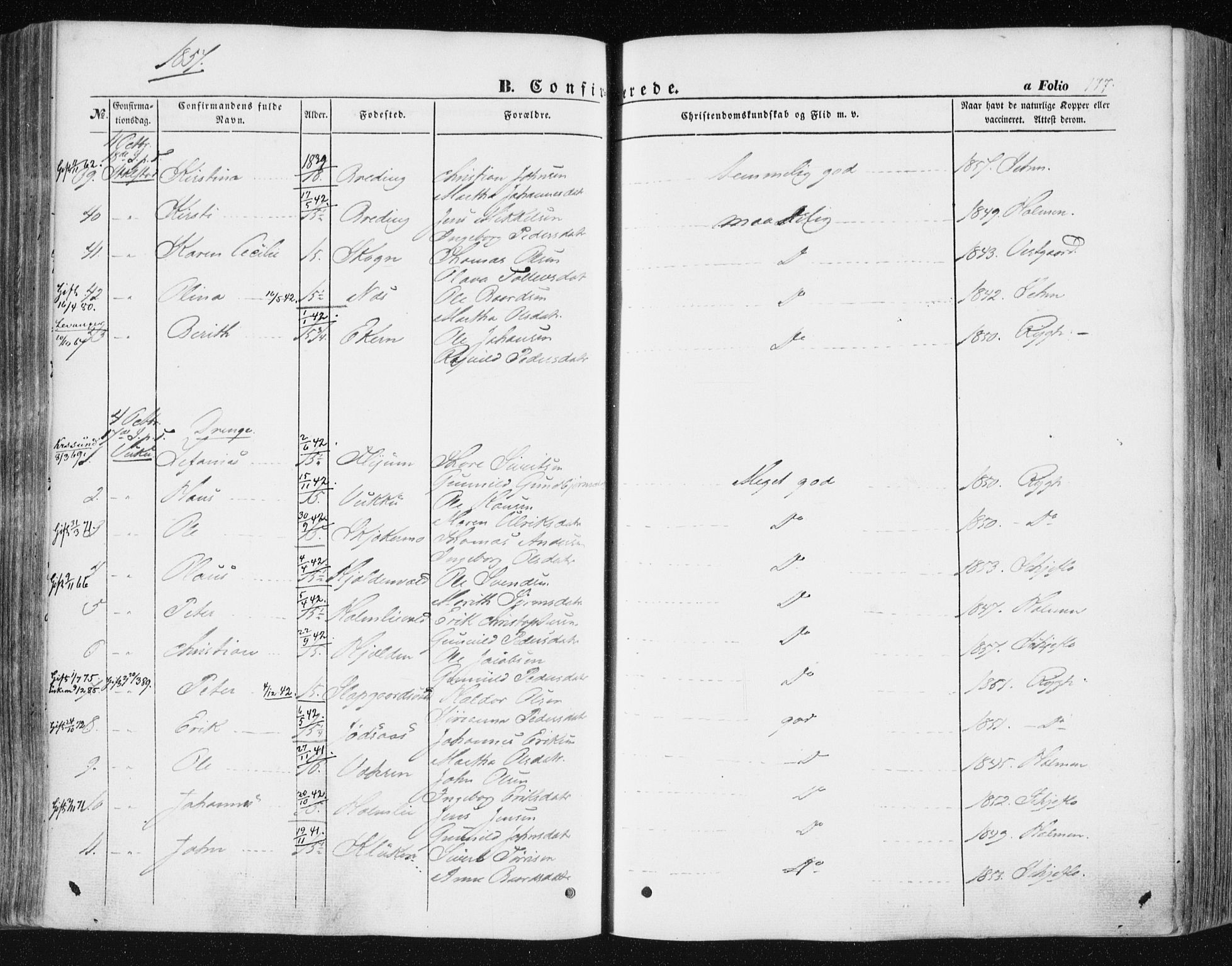 Ministerialprotokoller, klokkerbøker og fødselsregistre - Nord-Trøndelag, AV/SAT-A-1458/723/L0240: Ministerialbok nr. 723A09, 1852-1860, s. 177