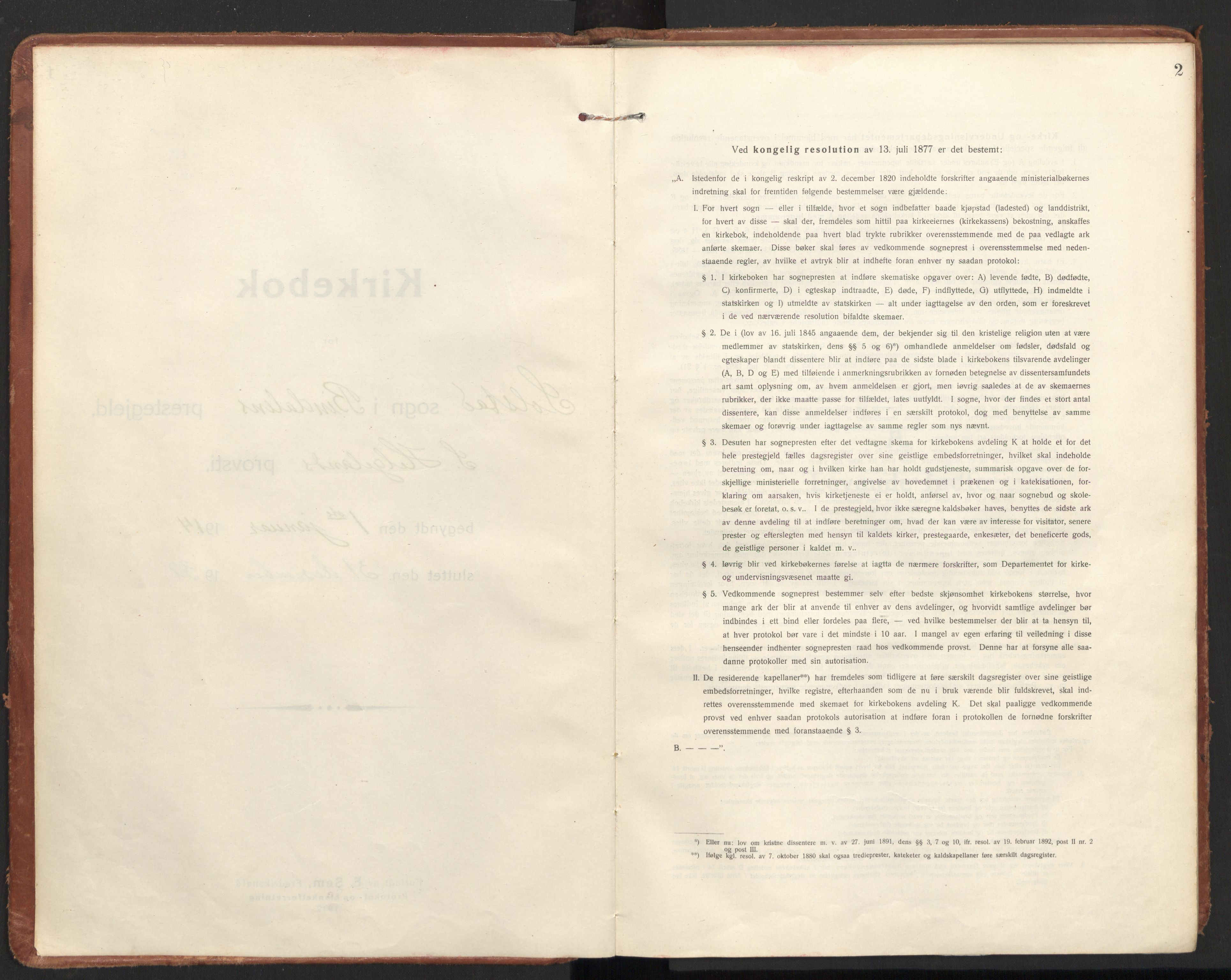 Ministerialprotokoller, klokkerbøker og fødselsregistre - Nordland, AV/SAT-A-1459/811/L0168: Ministerialbok nr. 811A05, 1914-1932, s. 2