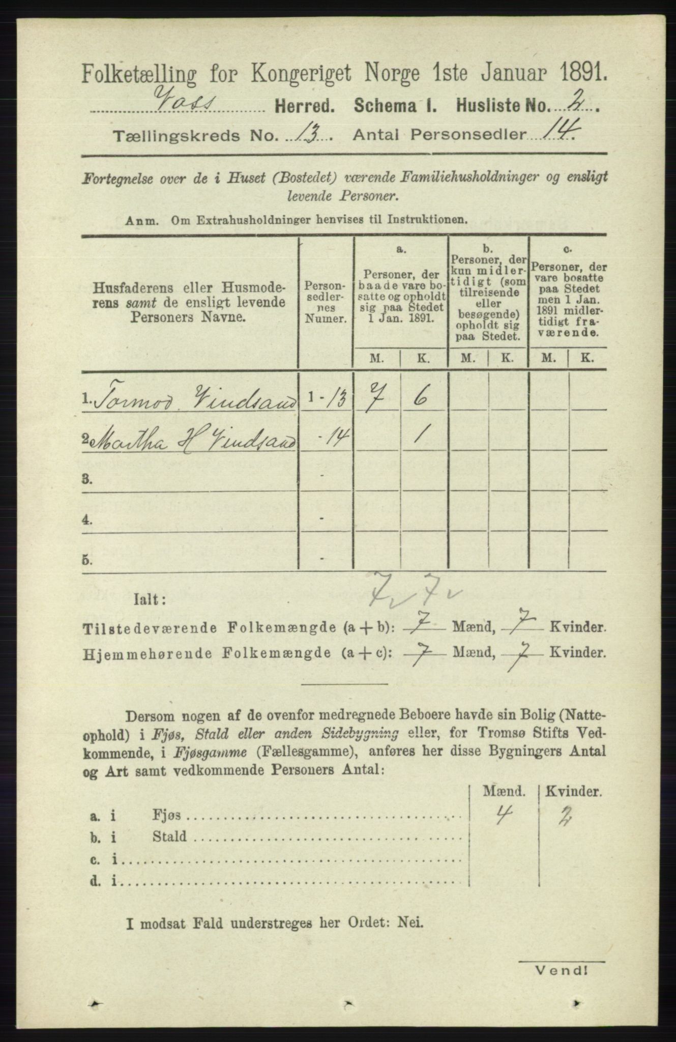 RA, Folketelling 1891 for 1235 Voss herred, 1891, s. 6838