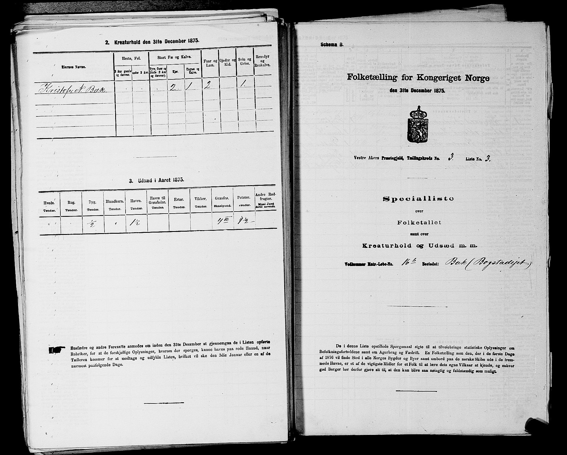 RA, Folketelling 1875 for 0218aP Vestre Aker prestegjeld, 1875, s. 803