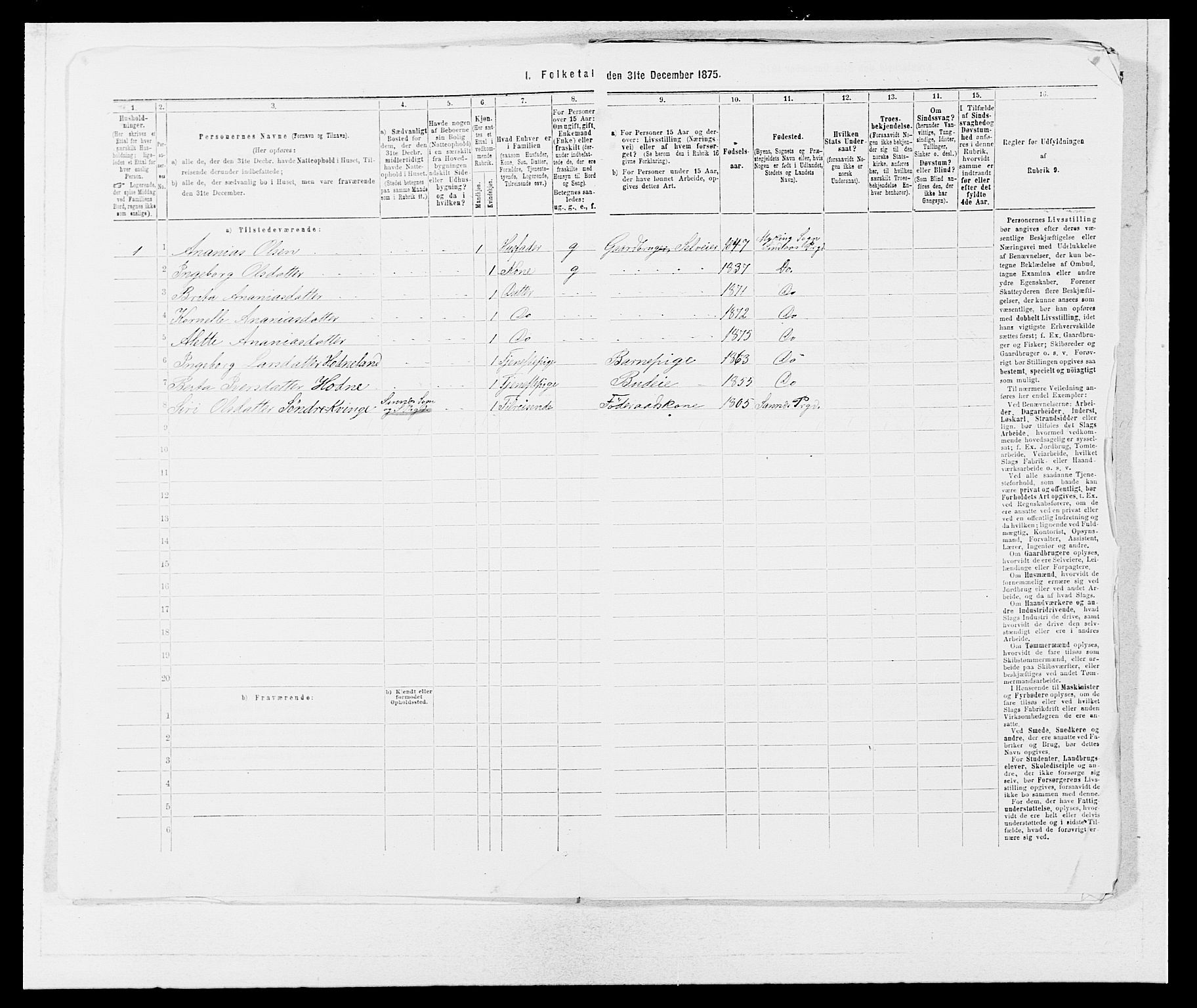 SAB, Folketelling 1875 for 1263P Lindås prestegjeld, 1875, s. 637