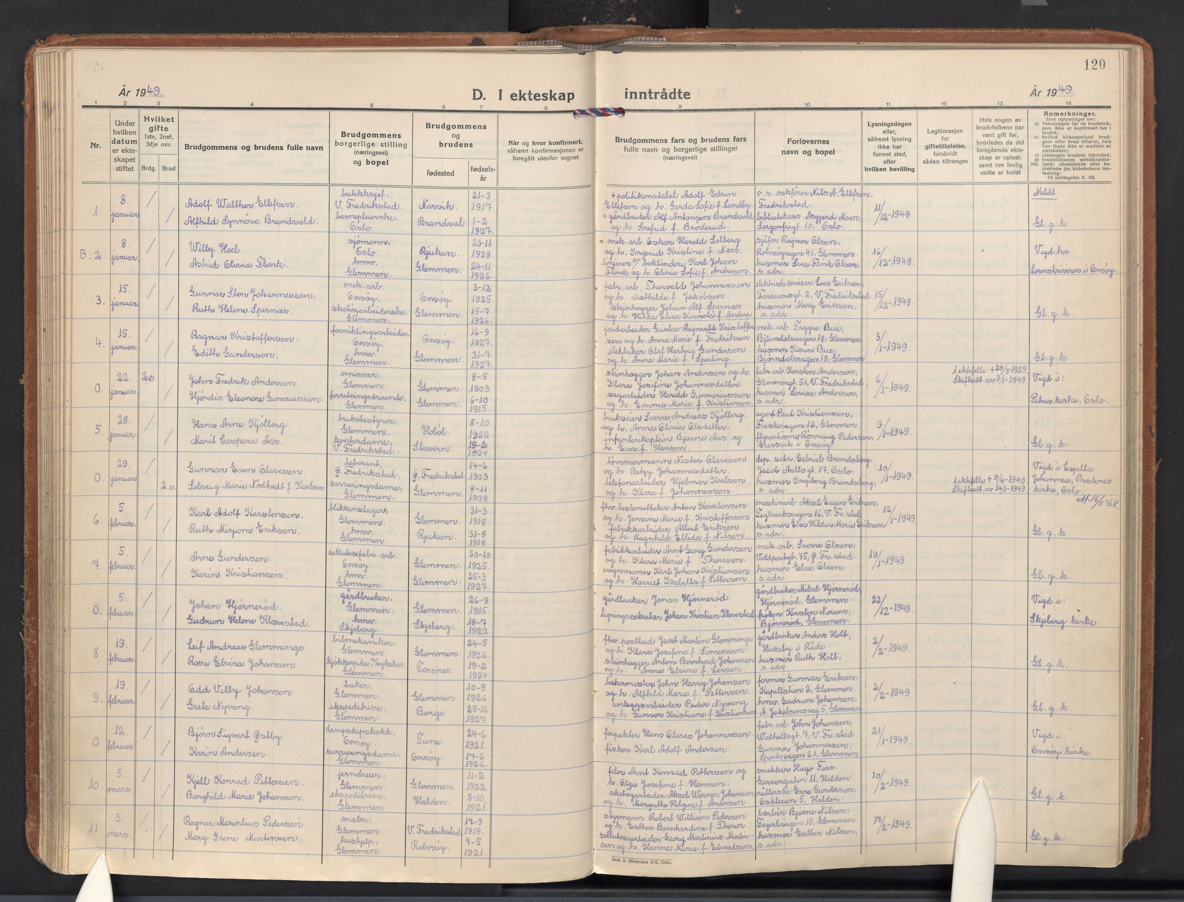 Glemmen prestekontor Kirkebøker, SAO/A-10908/F/Fa/L0020: Ministerialbok nr. 20, 1938-1968, s. 120