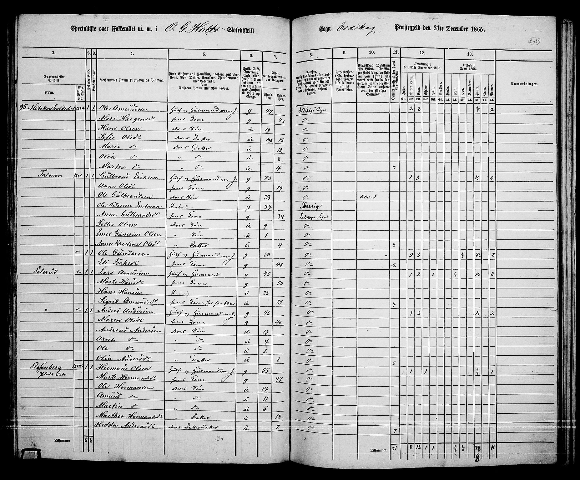 RA, Folketelling 1865 for 0420P Eidskog prestegjeld, 1865, s. 183