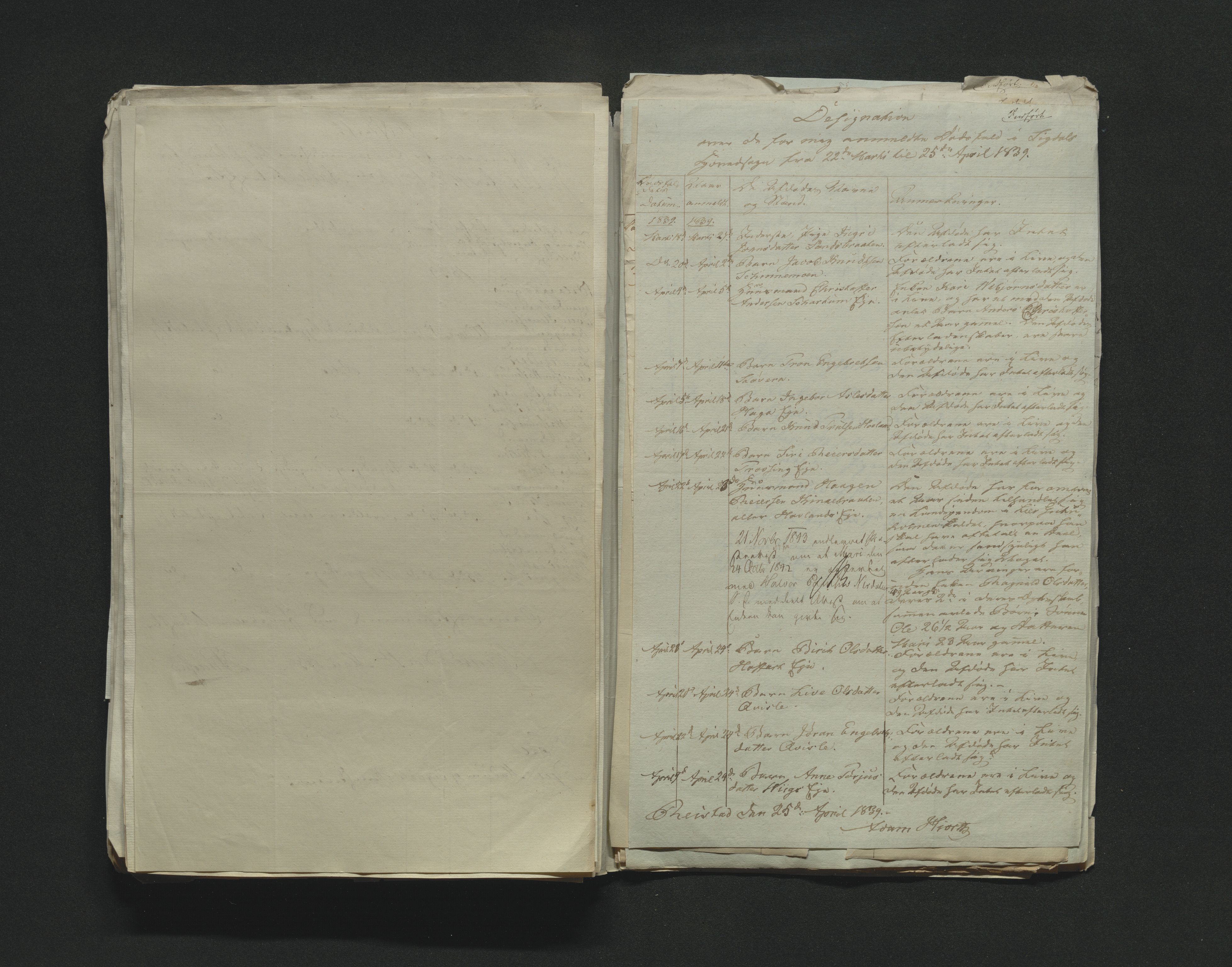 Eiker, Modum og Sigdal sorenskriveri, AV/SAKO-A-123/H/Ha/Hab/L0005: Dødsfallsmeldinger, 1837-1840
