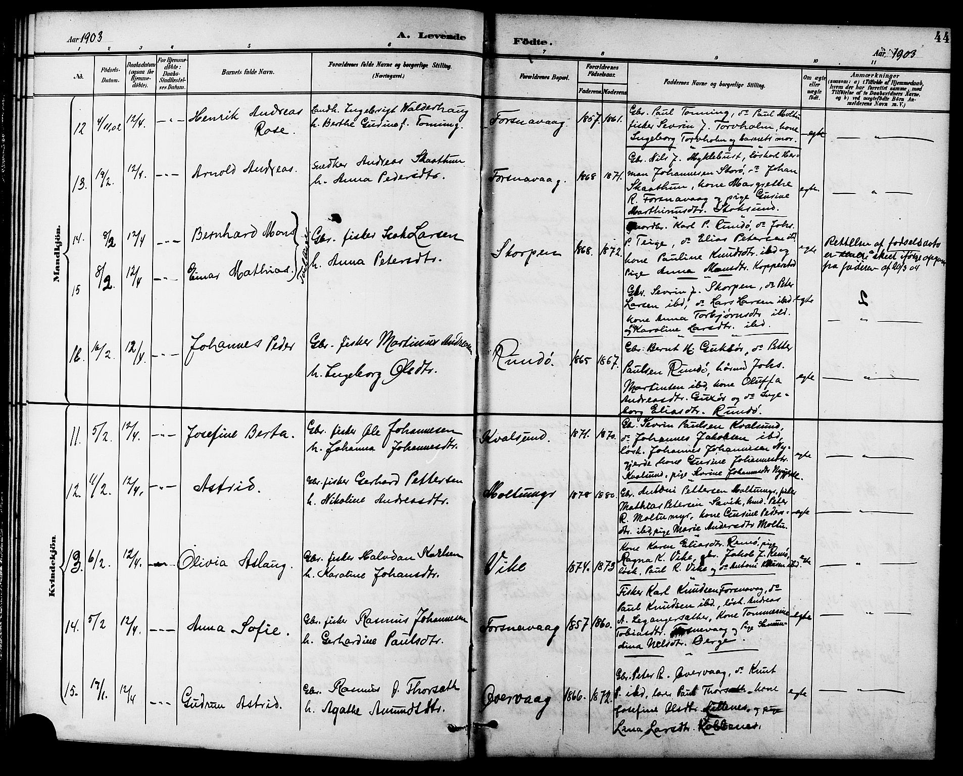 Ministerialprotokoller, klokkerbøker og fødselsregistre - Møre og Romsdal, AV/SAT-A-1454/507/L0082: Klokkerbok nr. 507C05, 1896-1914, s. 44