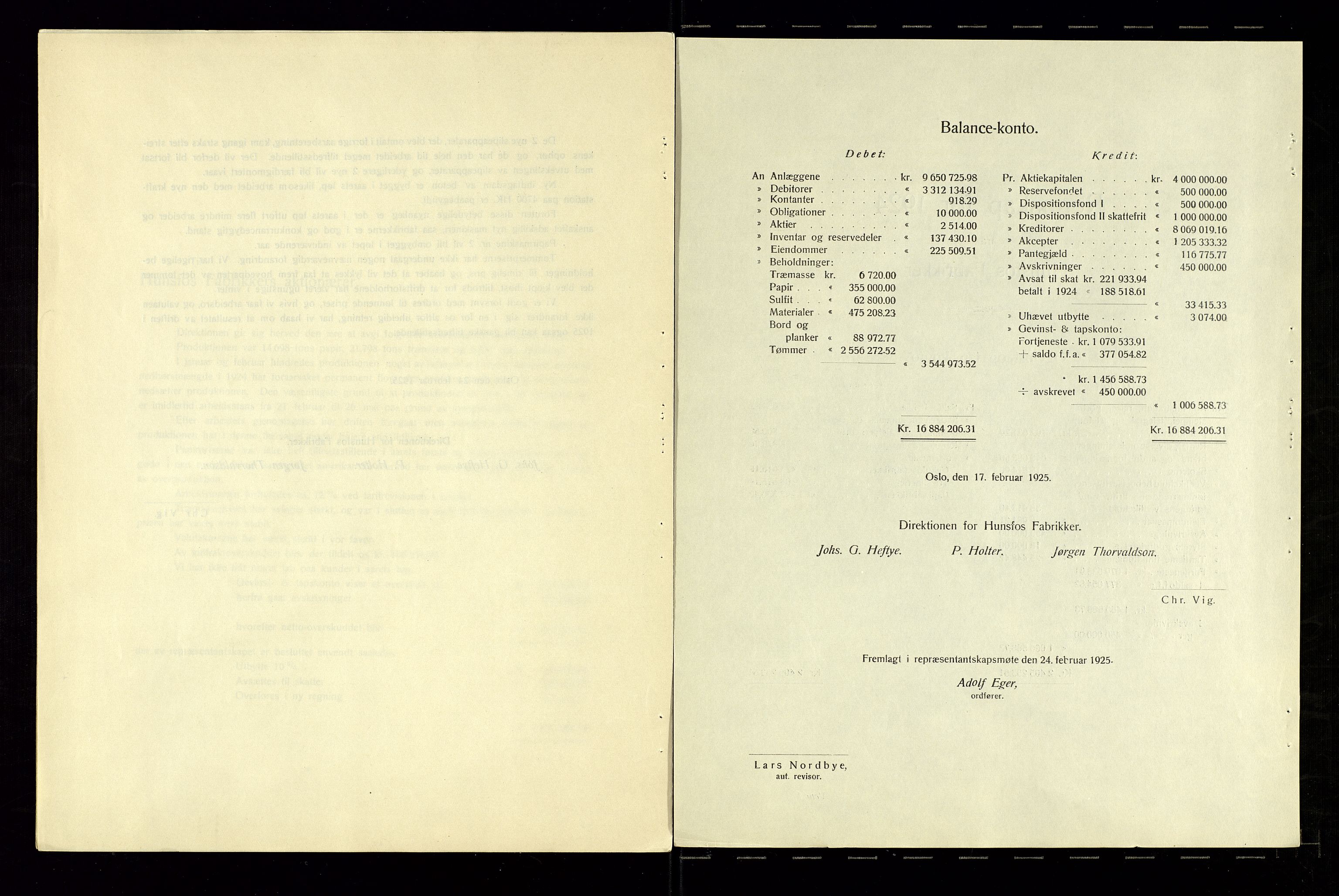 Hunsfos fabrikker, AV/SAK-D/1440/01/L0001/0003: Vedtekter, anmeldelser og årsberetninger / Årsberetninger og regnskap, 1918-1989, s. 32