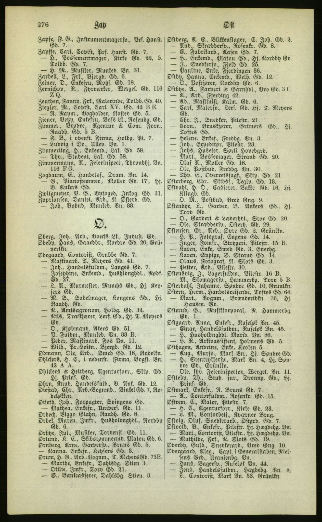 Kristiania/Oslo adressebok, PUBL/-, 1880, s. 276