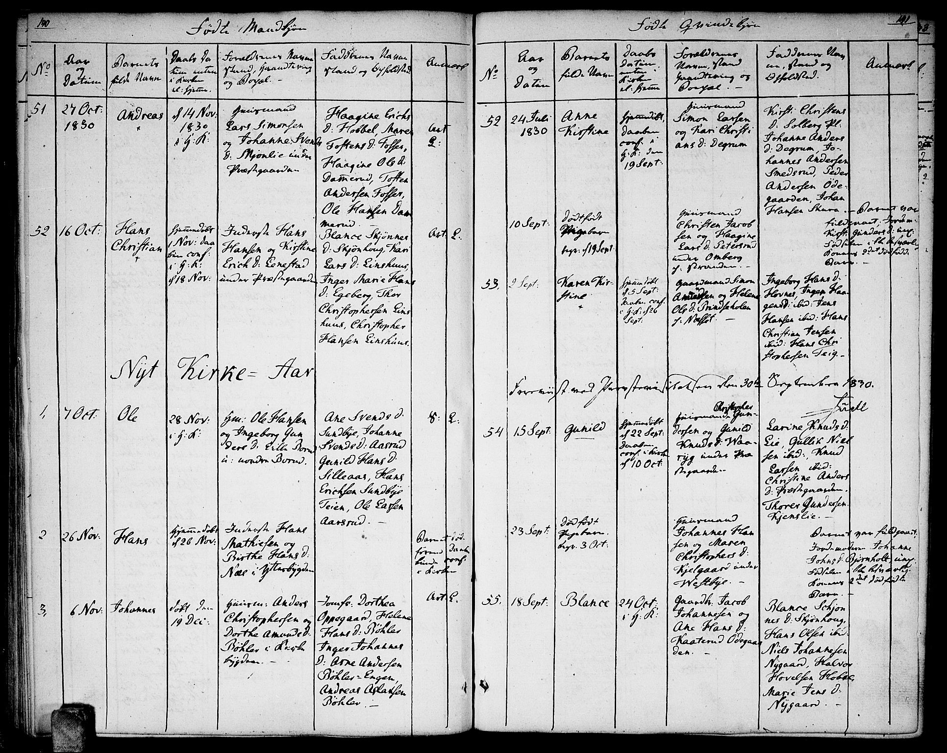 Enebakk prestekontor Kirkebøker, AV/SAO-A-10171c/F/Fa/L0007: Ministerialbok nr. I 7, 1823-1832, s. 140-141