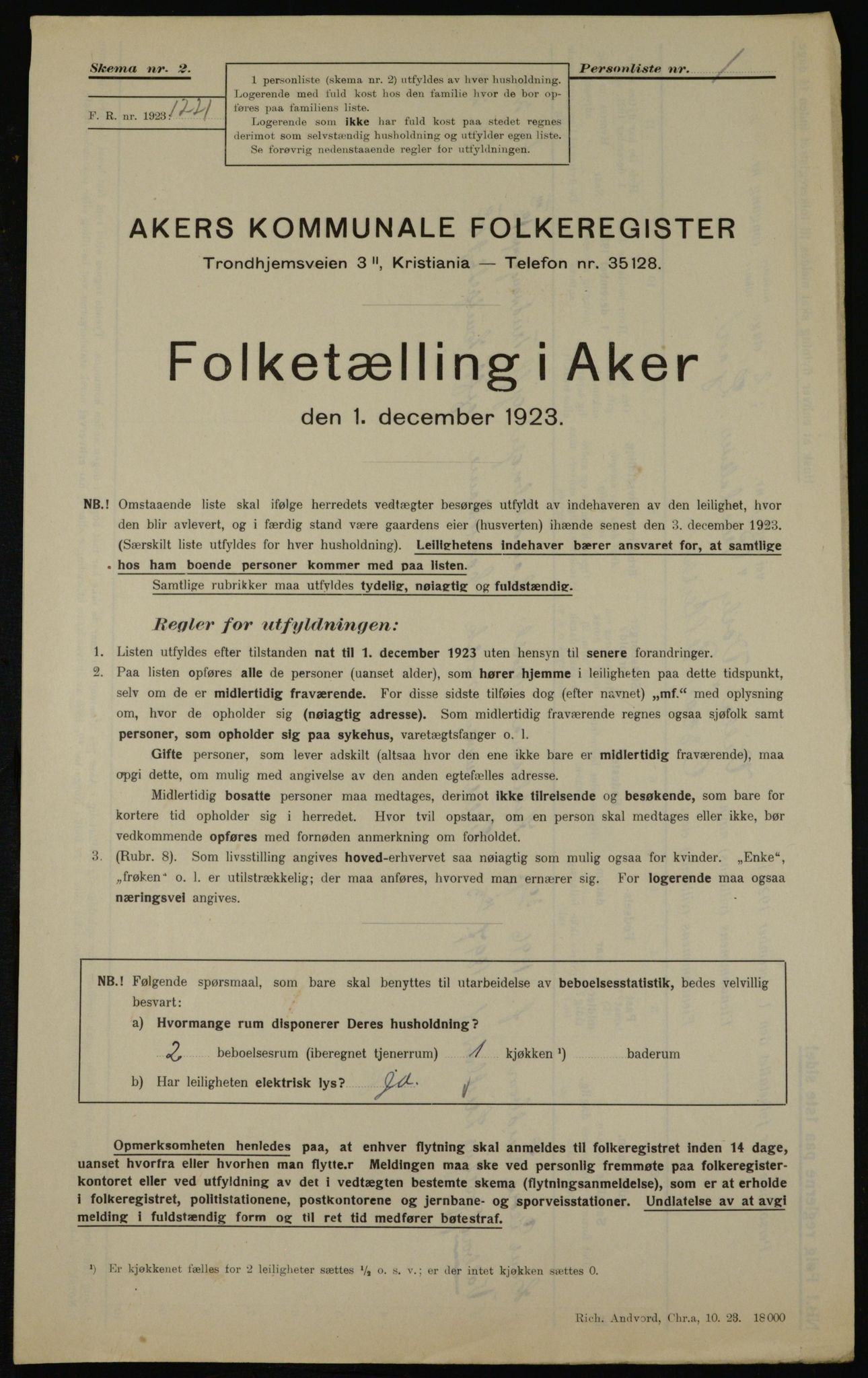 , Kommunal folketelling 1.12.1923 for Aker, 1923, s. 43731