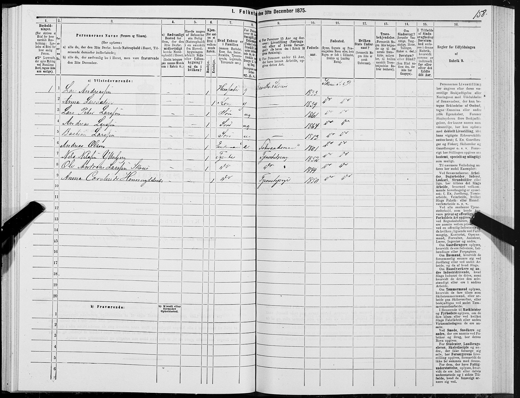 SAT, Folketelling 1875 for 1529P Skodje prestegjeld, 1875, s. 2158