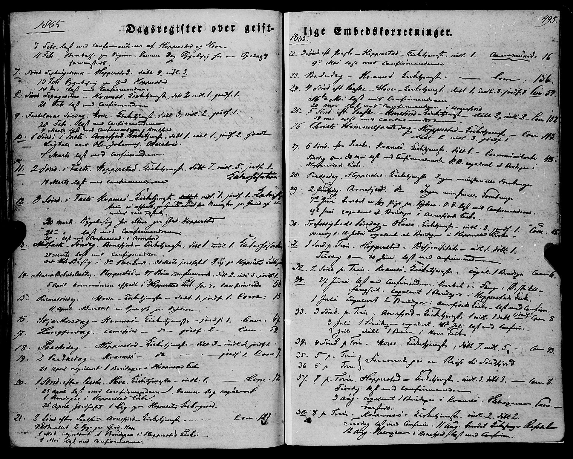 Vik sokneprestembete, AV/SAB-A-81501/H/Haa/Haaa/L0008: Ministerialbok nr. A 8, 1846-1865, s. 495