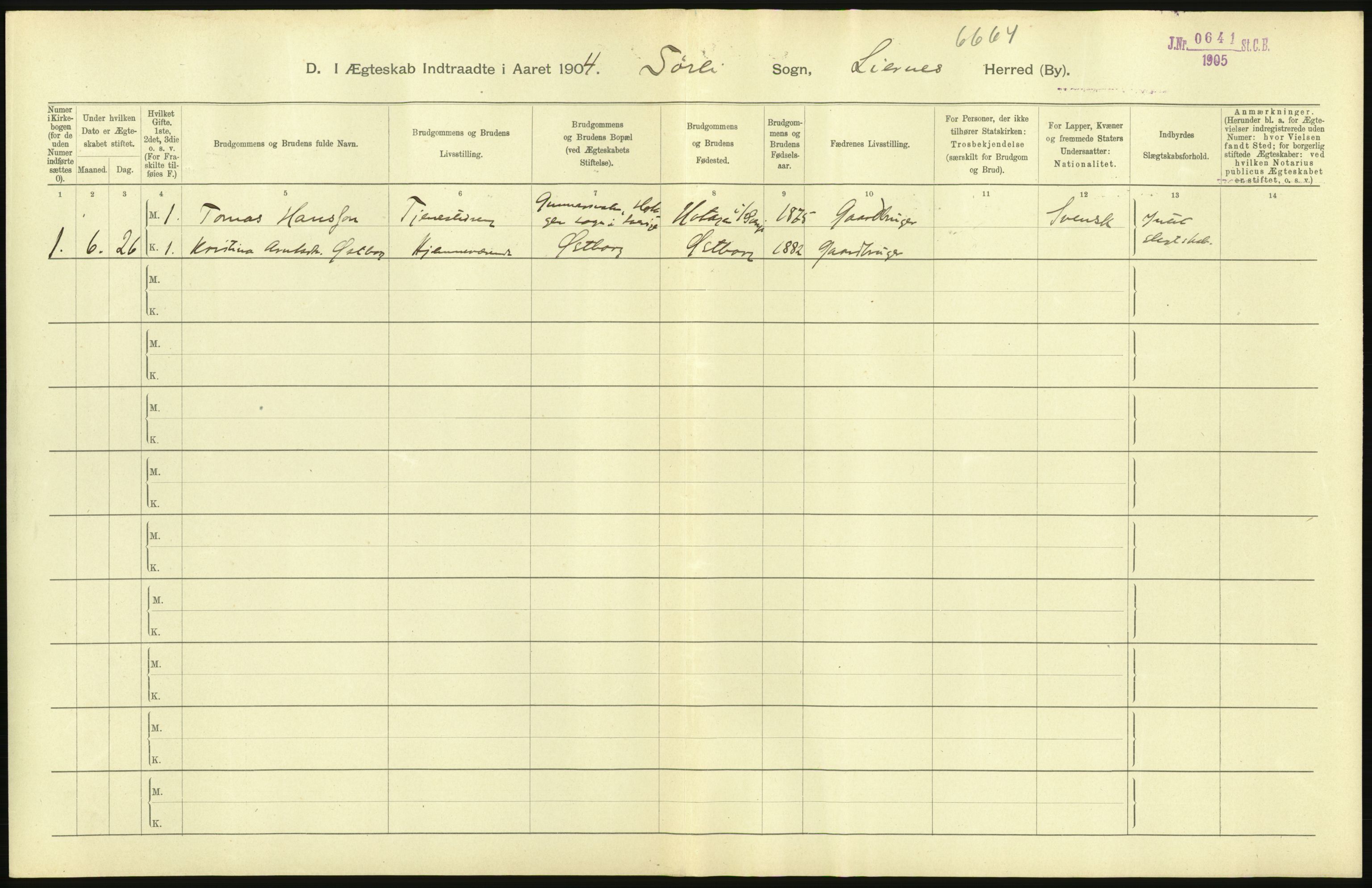 Statistisk sentralbyrå, Sosiodemografiske emner, Befolkning, AV/RA-S-2228/D/Df/Dfa/Dfab/L0019: Nordre Trondhjems amt: Fødte, gifte, døde, 1904, s. 359