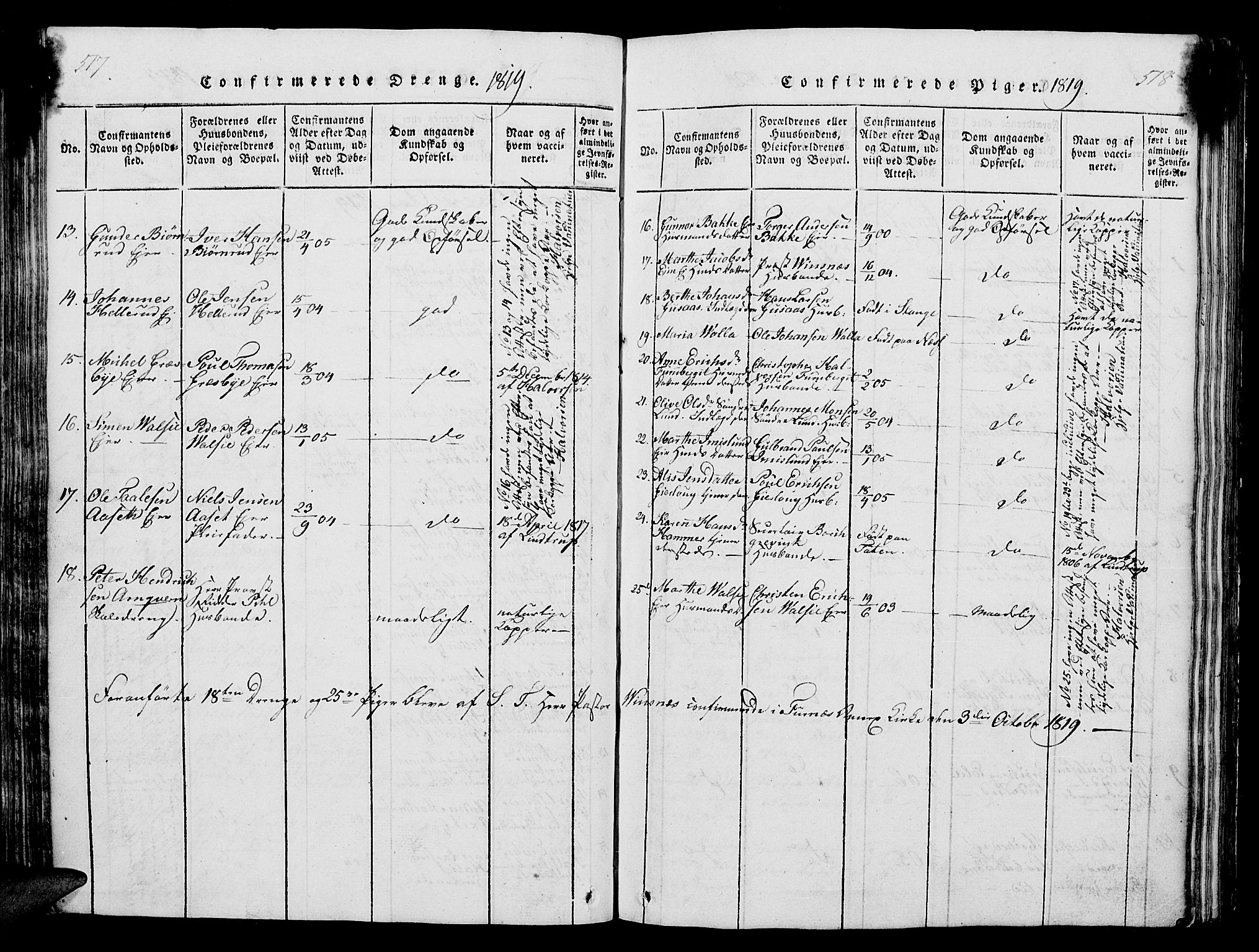 Vang prestekontor, Hedmark, SAH/PREST-008/H/Ha/Hab/L0004: Klokkerbok nr. 4, 1813-1827, s. 517-518
