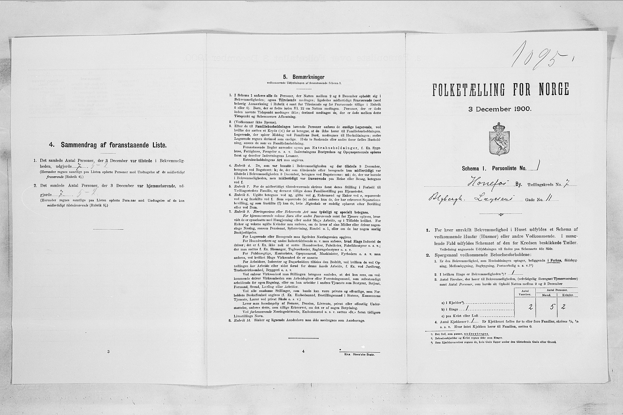 RA, Folketelling 1900 for 0601 Hønefoss kjøpstad, 1900, s. 693