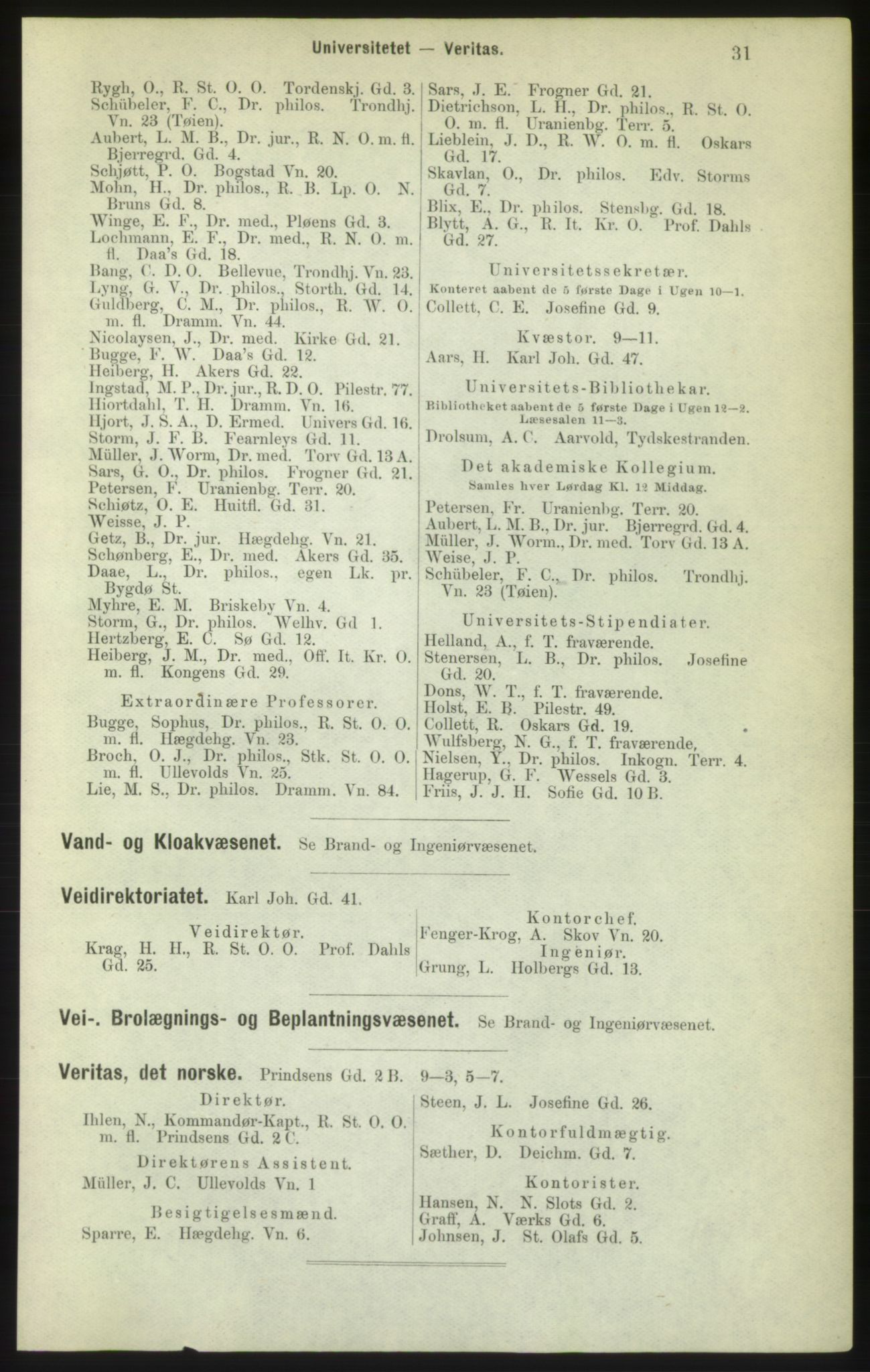 Kristiania/Oslo adressebok, PUBL/-, 1882, s. 31