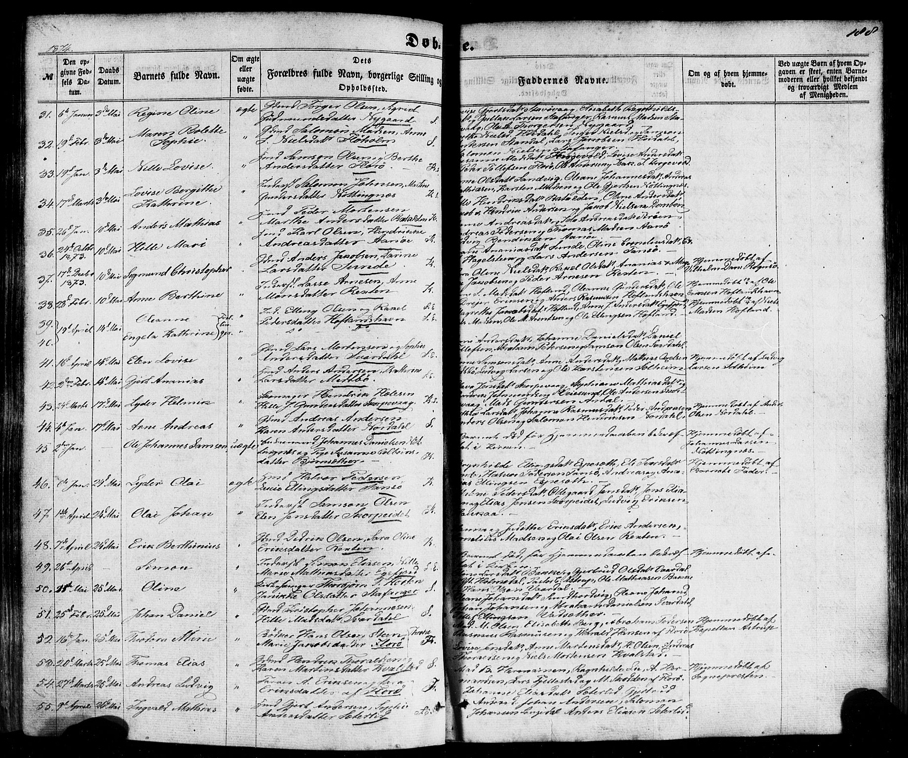 Kinn sokneprestembete, AV/SAB-A-80801/H/Haa/Haaa/L0006: Ministerialbok nr. A 6, 1857-1885, s. 188