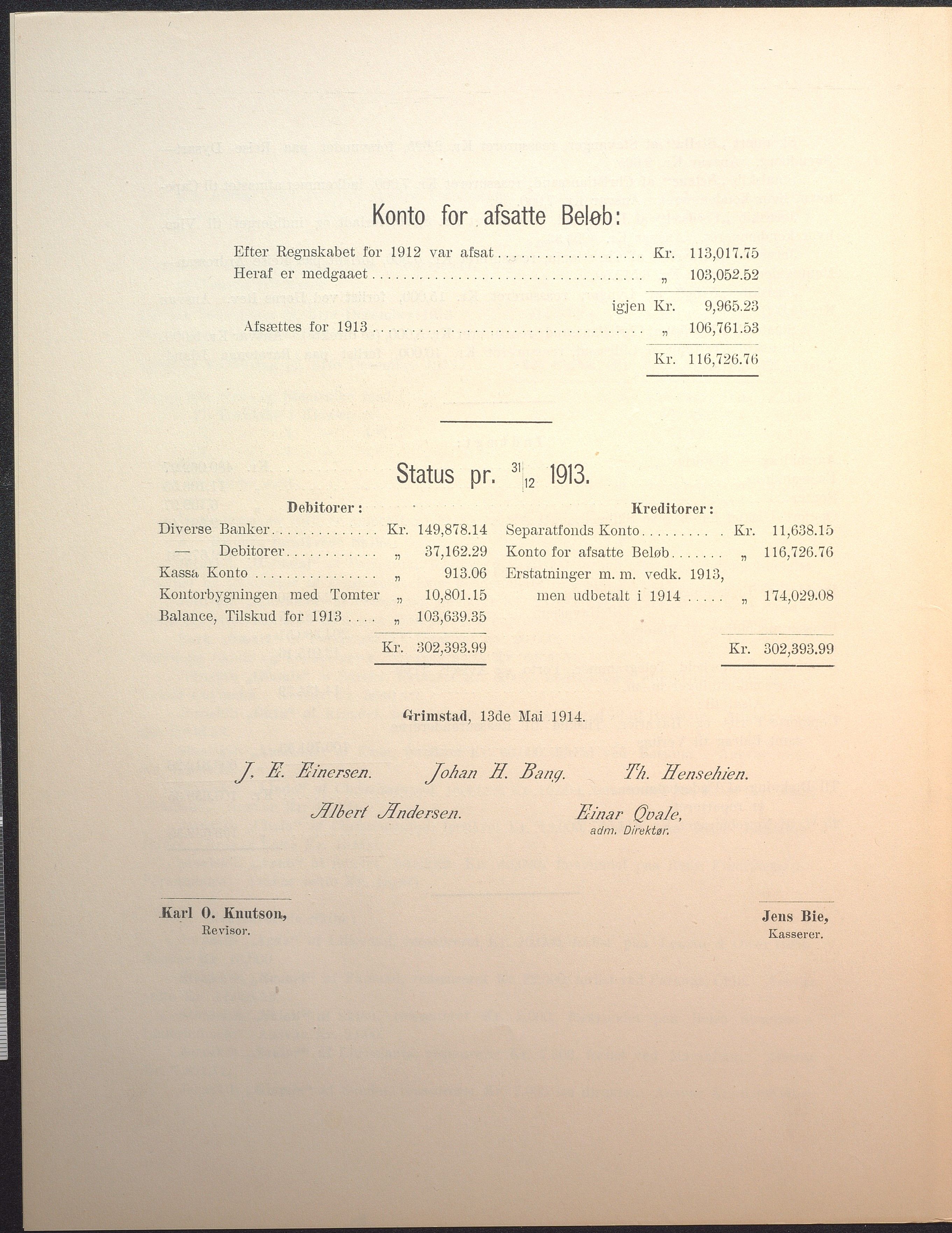 Agders Gjensidige Assuranceforening, AAKS/PA-1718/05/L0004: Regnskap, seilavdeling, pakkesak. Og regnskap jernavdeling, 1911-1924