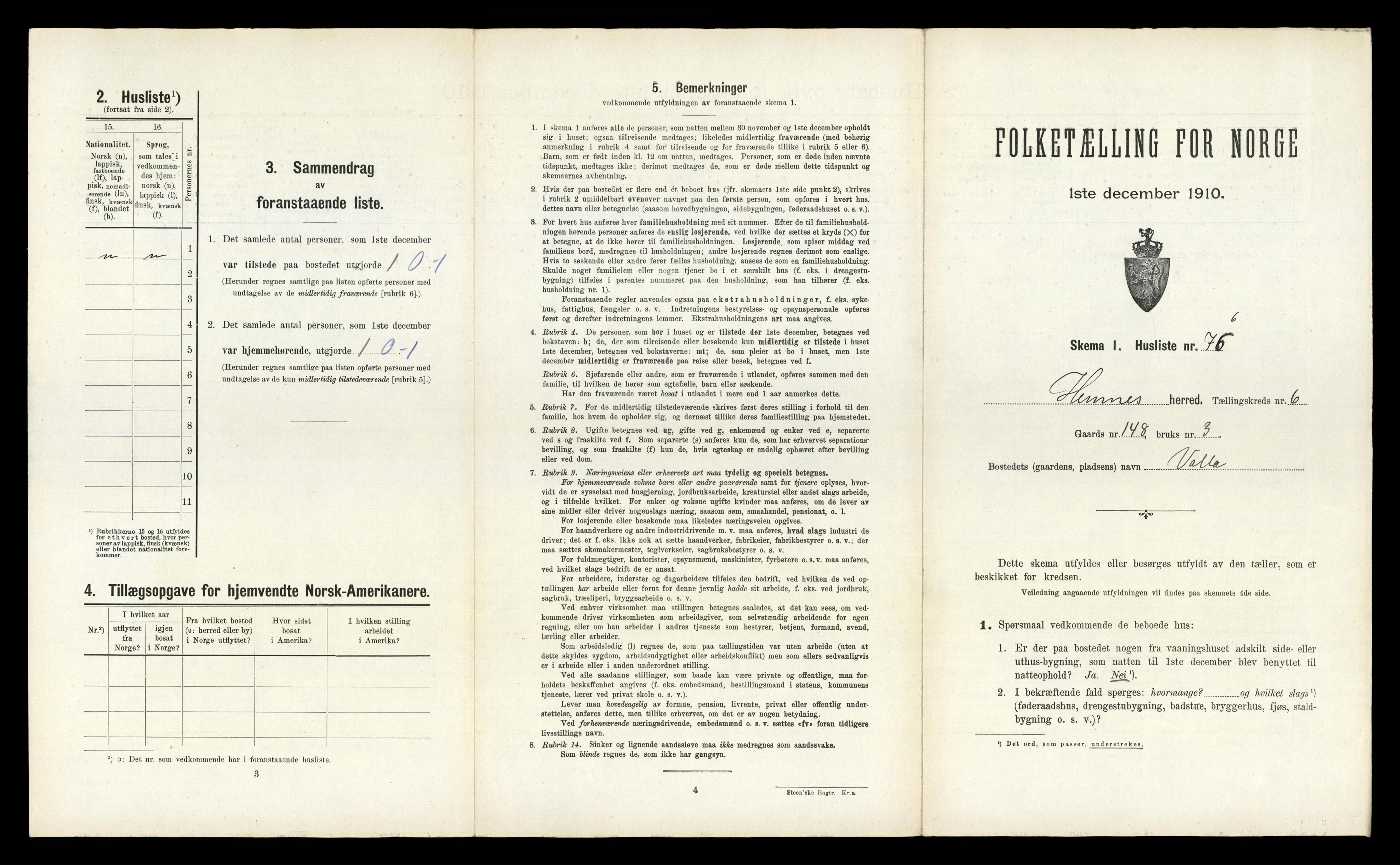 RA, Folketelling 1910 for 1832 Hemnes herred, 1910, s. 1412