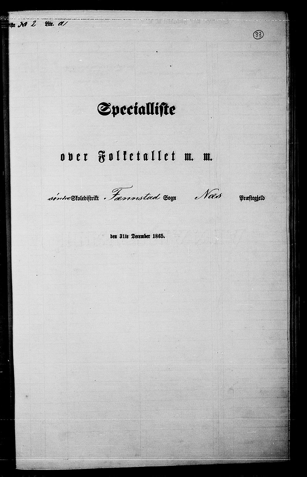 RA, Folketelling 1865 for 0236P Nes prestegjeld, 1865, s. 30