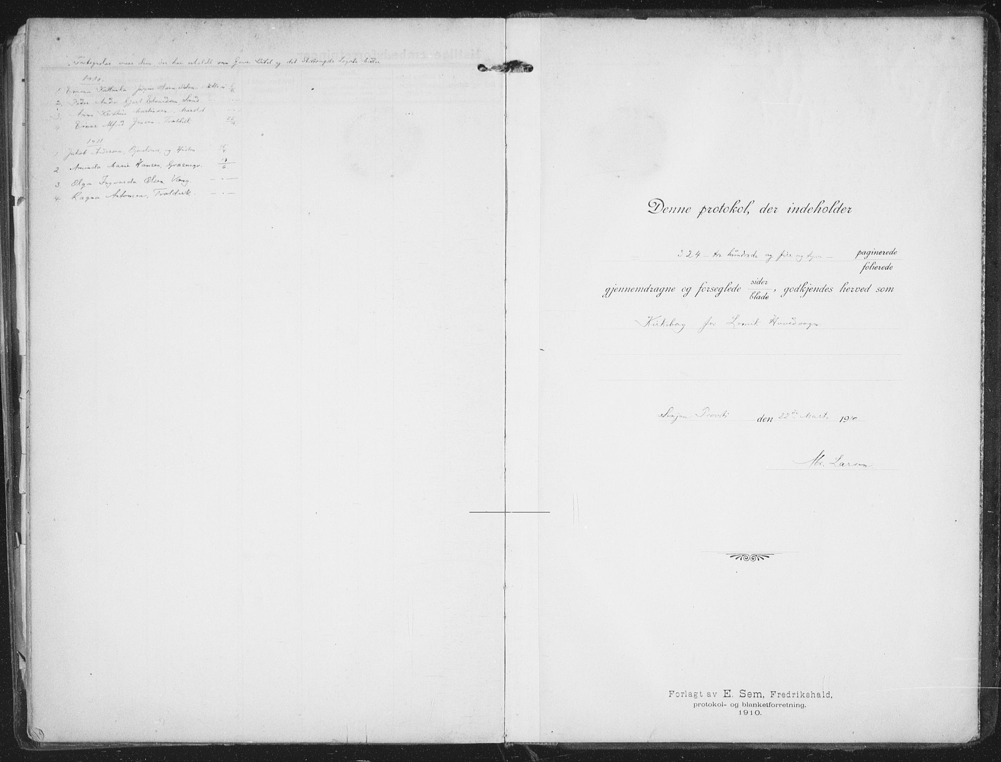 Lenvik sokneprestembete, SATØ/S-1310/H/Ha/Haa/L0016kirke: Ministerialbok nr. 16, 1910-1924
