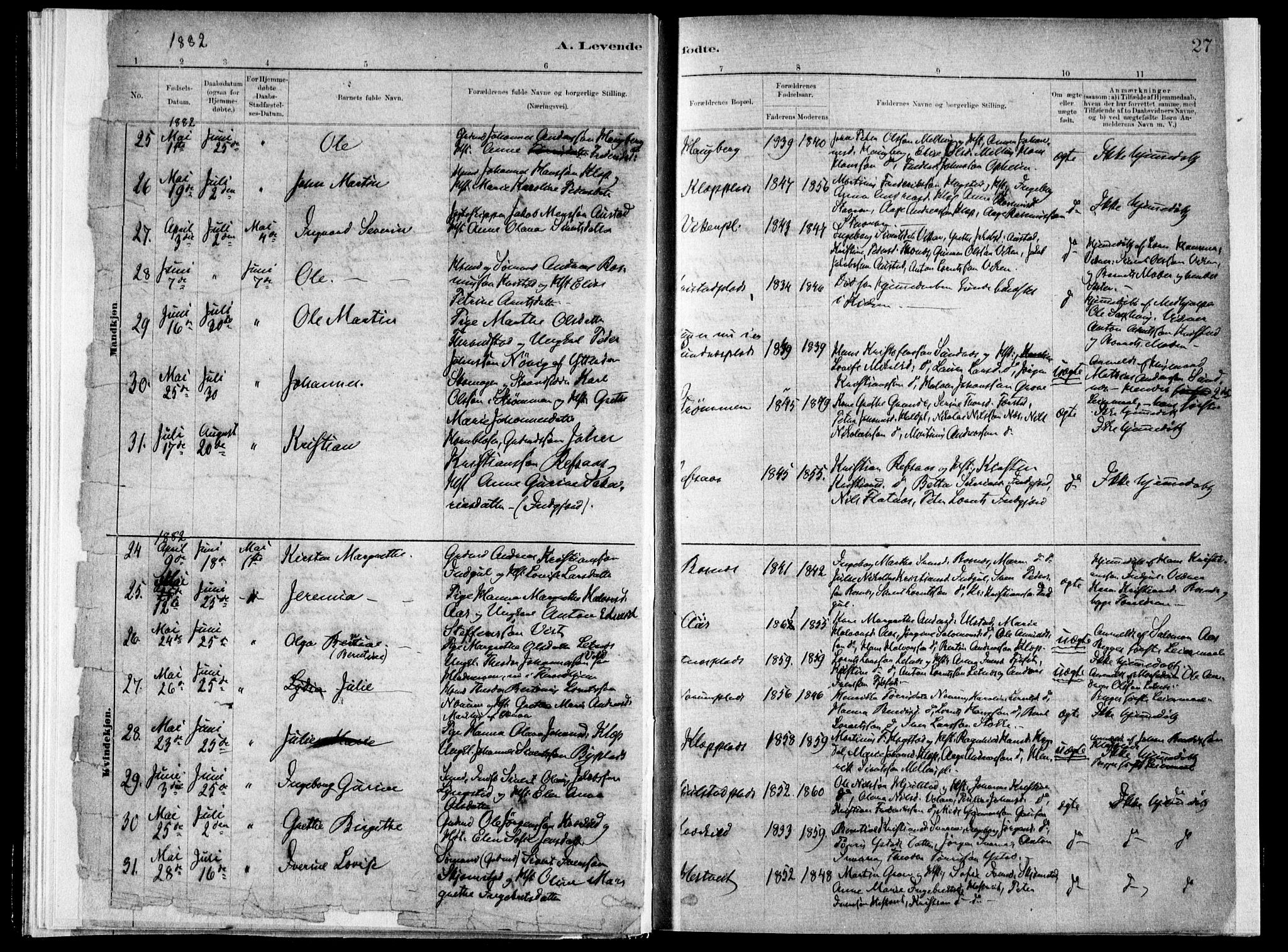 Ministerialprotokoller, klokkerbøker og fødselsregistre - Nord-Trøndelag, AV/SAT-A-1458/730/L0285: Ministerialbok nr. 730A10, 1879-1914, s. 27