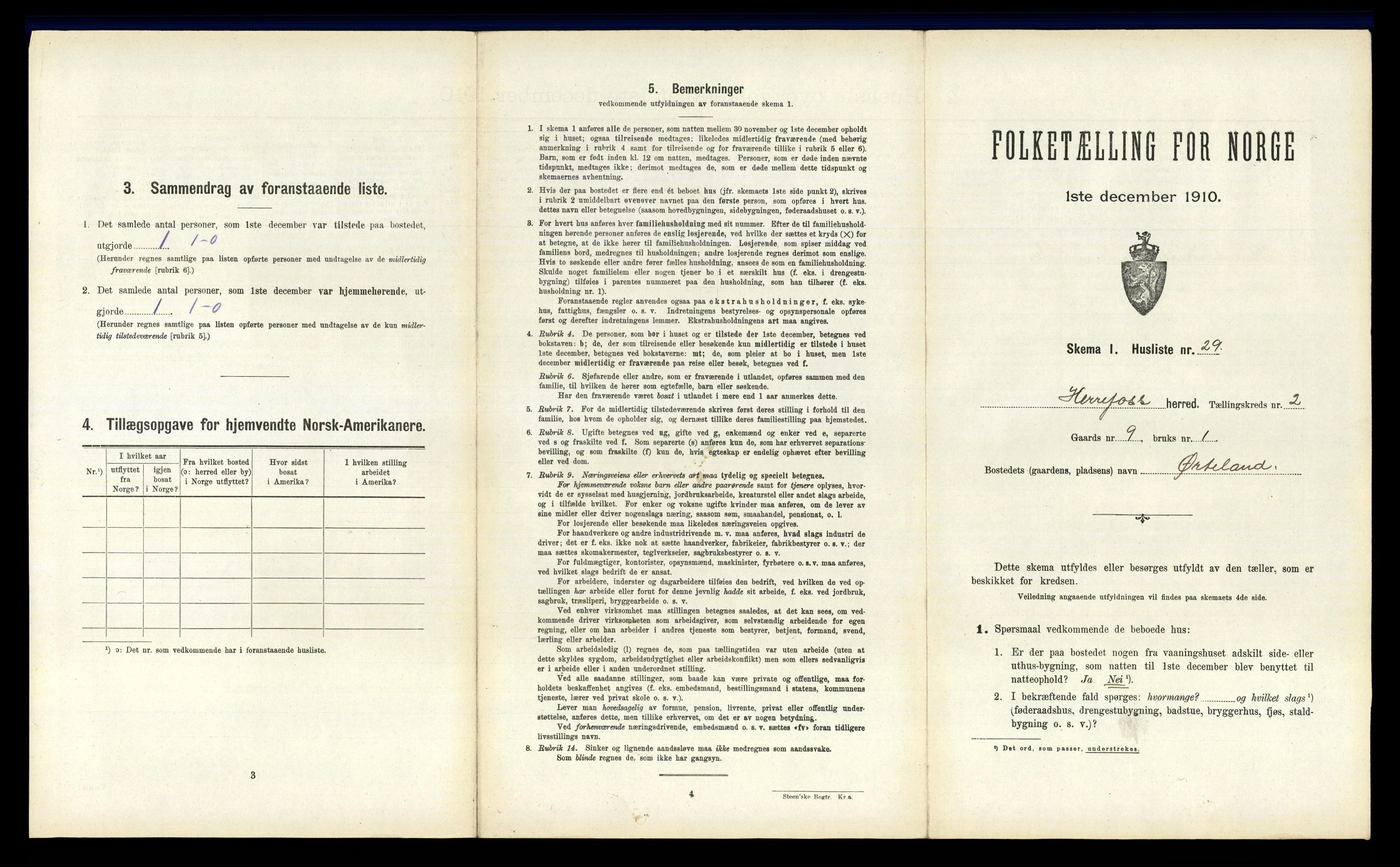 RA, Folketelling 1910 for 0933 Herefoss herred, 1910, s. 127