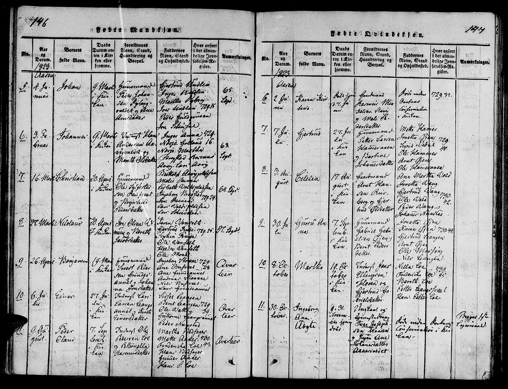 Ministerialprotokoller, klokkerbøker og fødselsregistre - Nord-Trøndelag, SAT/A-1458/713/L0112: Ministerialbok nr. 713A04 /2, 1817-1827, s. 146-147