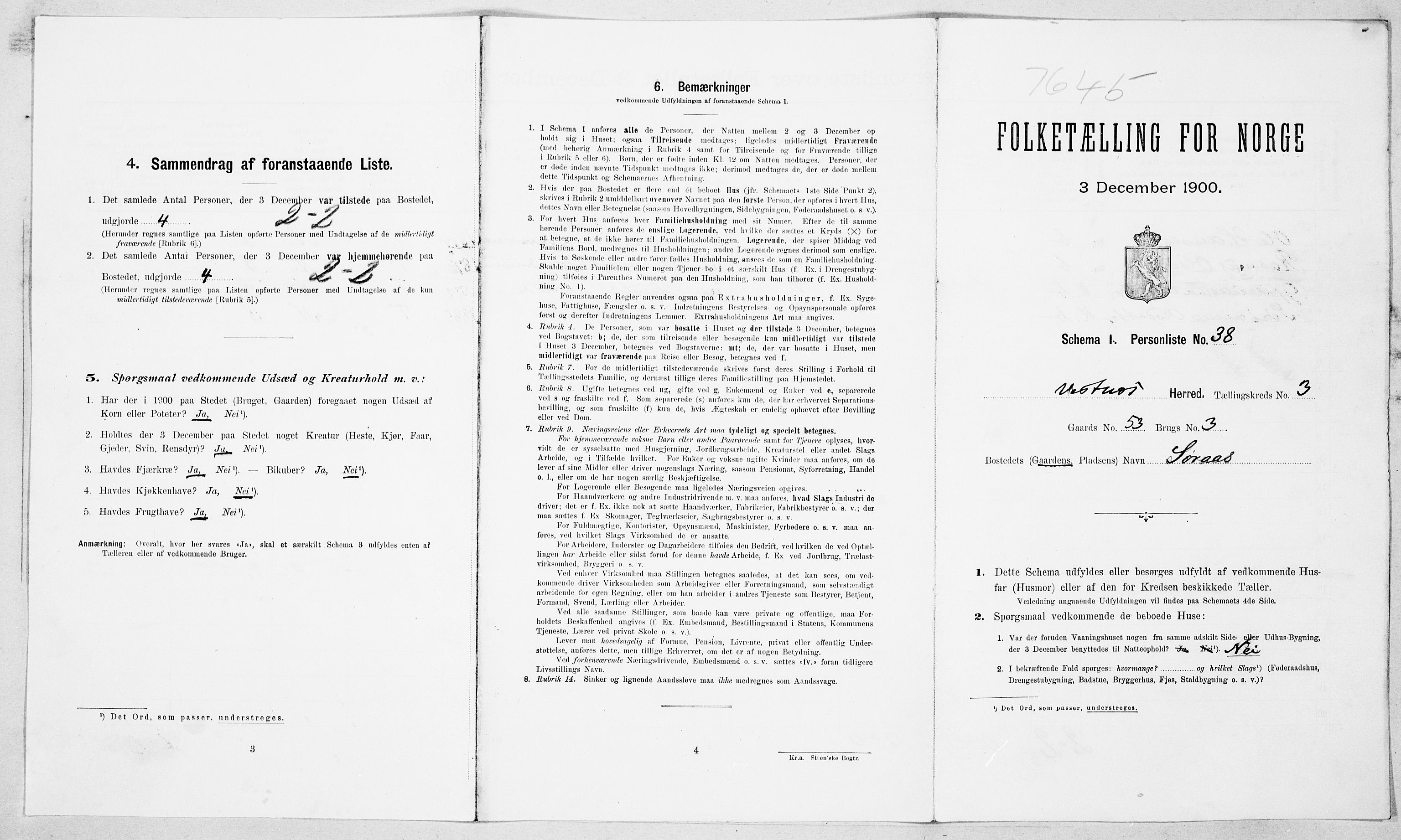 SAT, Folketelling 1900 for 1535 Vestnes herred, 1900, s. 427