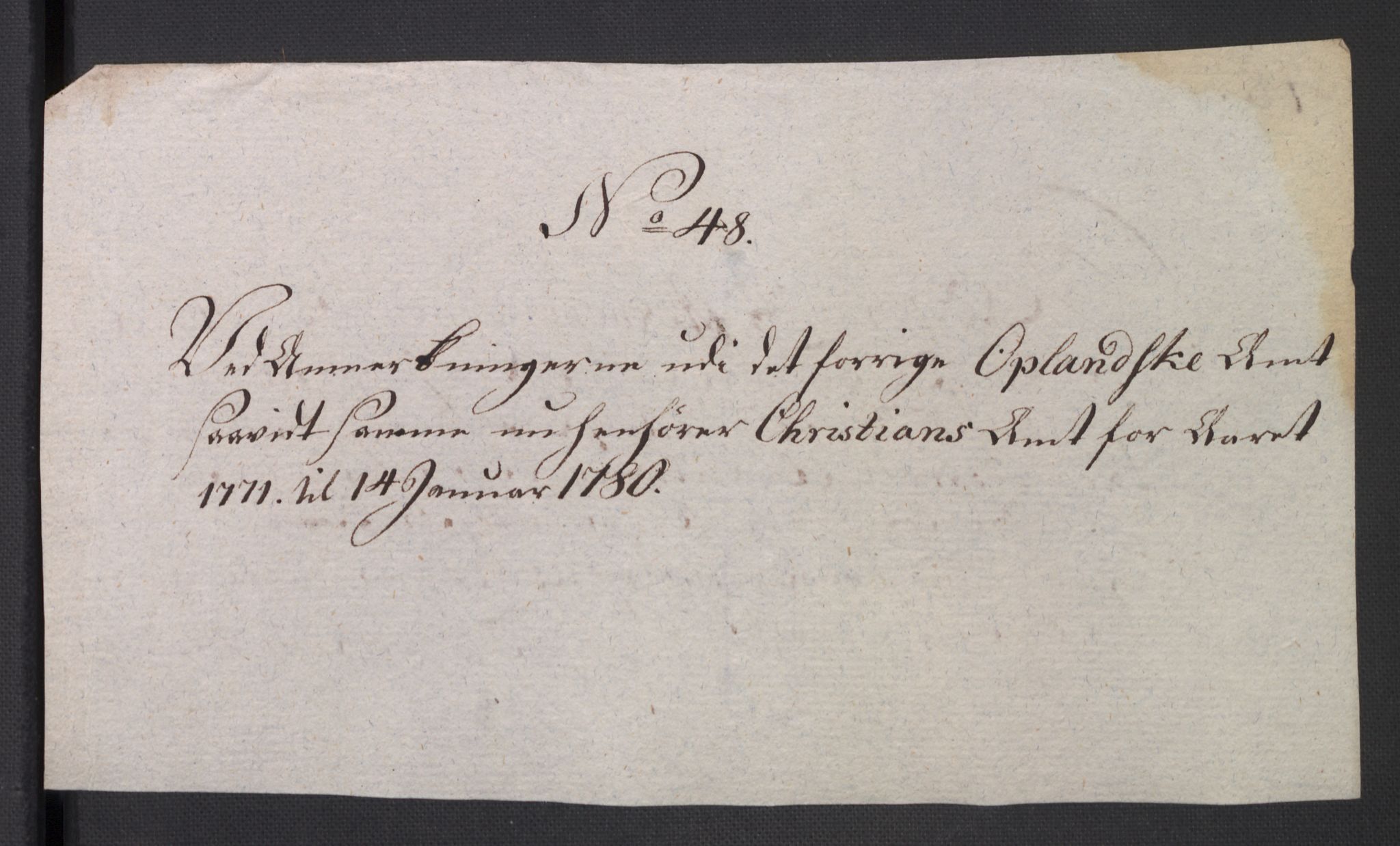 Rentekammeret inntil 1814, Reviderte regnskaper, Mindre regnskaper, AV/RA-EA-4068/Rb/L0014: Opplands amt, 1771-1779, s. 844