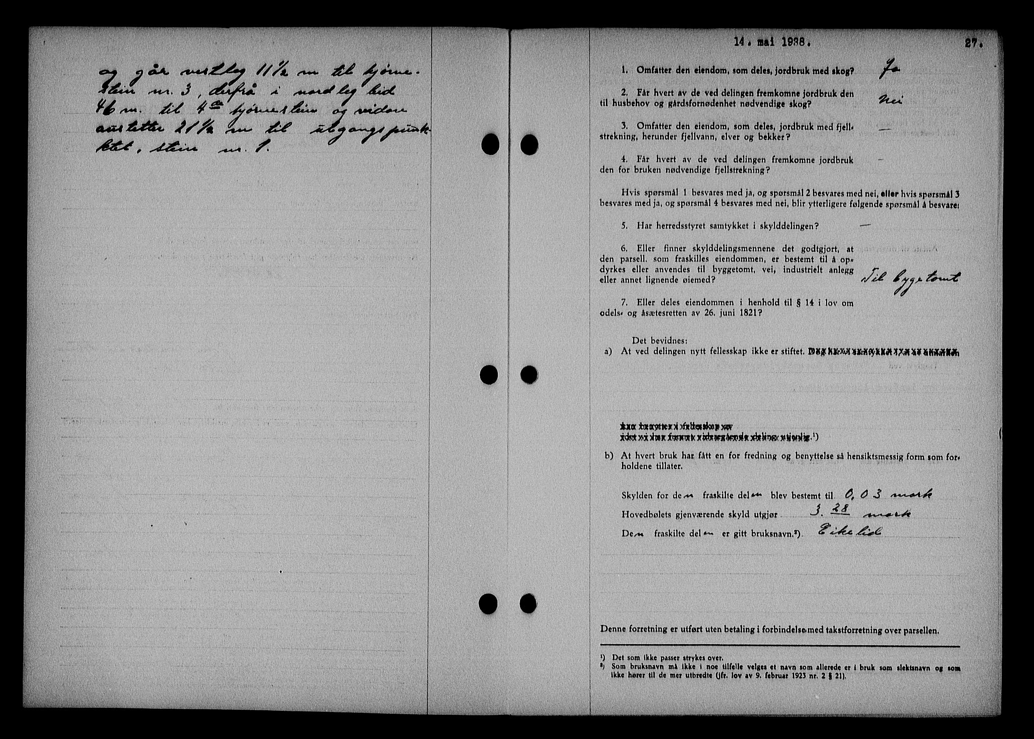 Nedenes sorenskriveri, SAK/1221-0006/G/Gb/Gba/L0045: Pantebok nr. 41, 1938-1938, Dagboknr: 483/1938