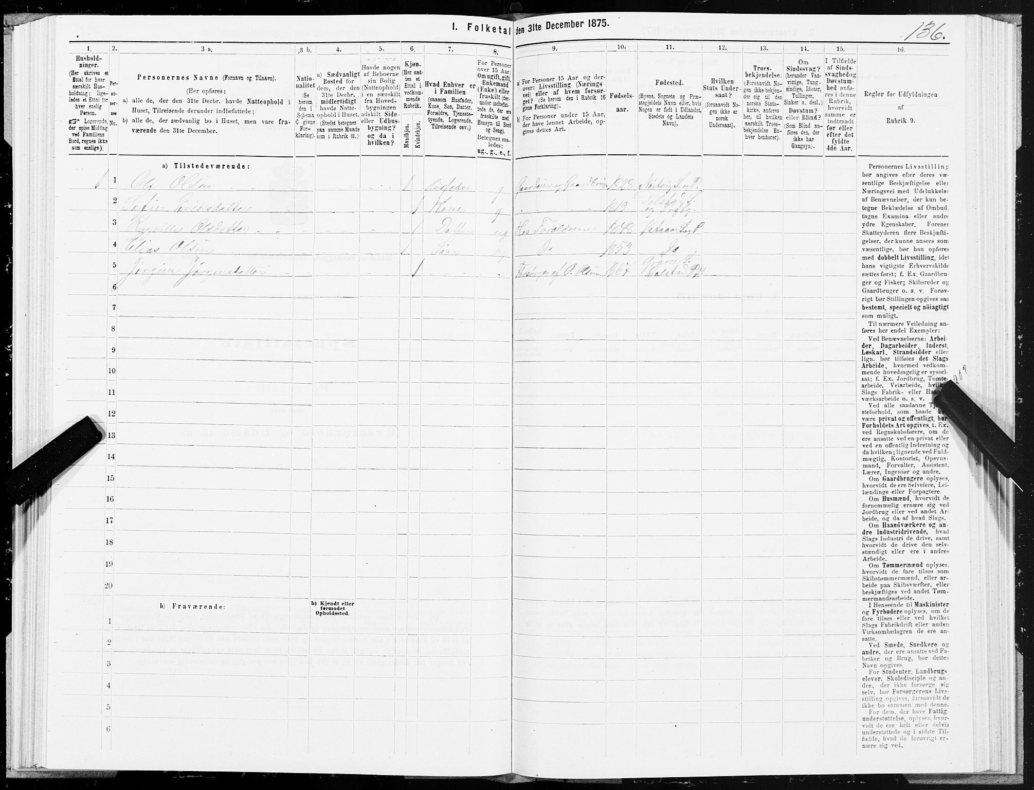 SAT, Folketelling 1875 for 1811P Bindal prestegjeld, 1875, s. 2136