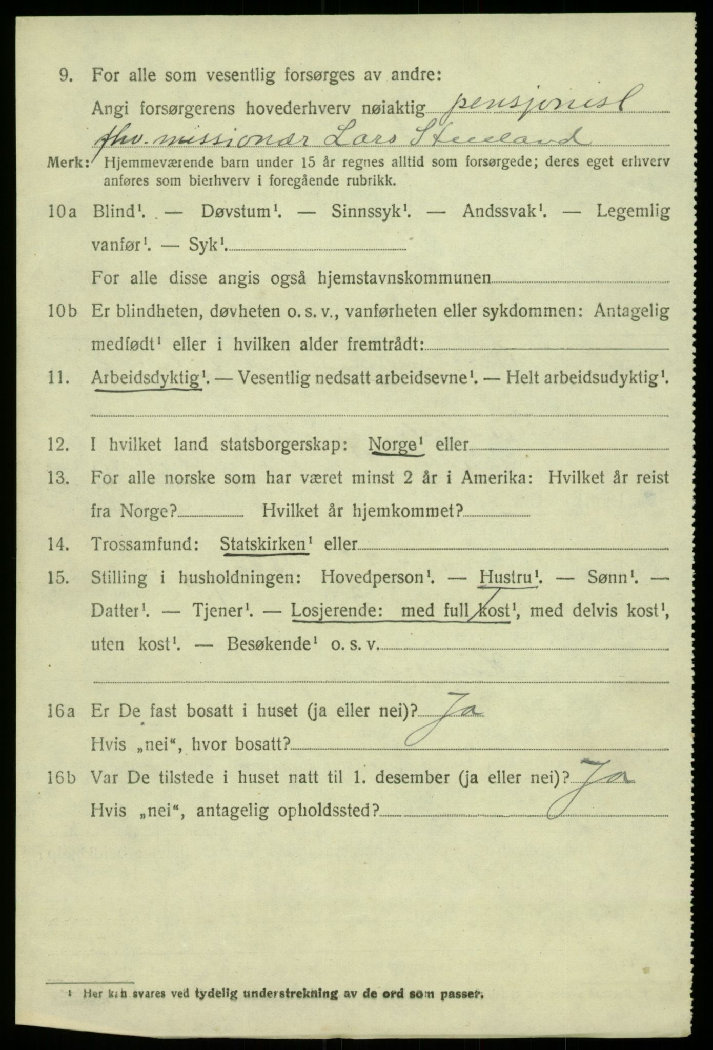 SAB, Folketelling 1920 for 1230 Ullensvang herred, 1920, s. 3413