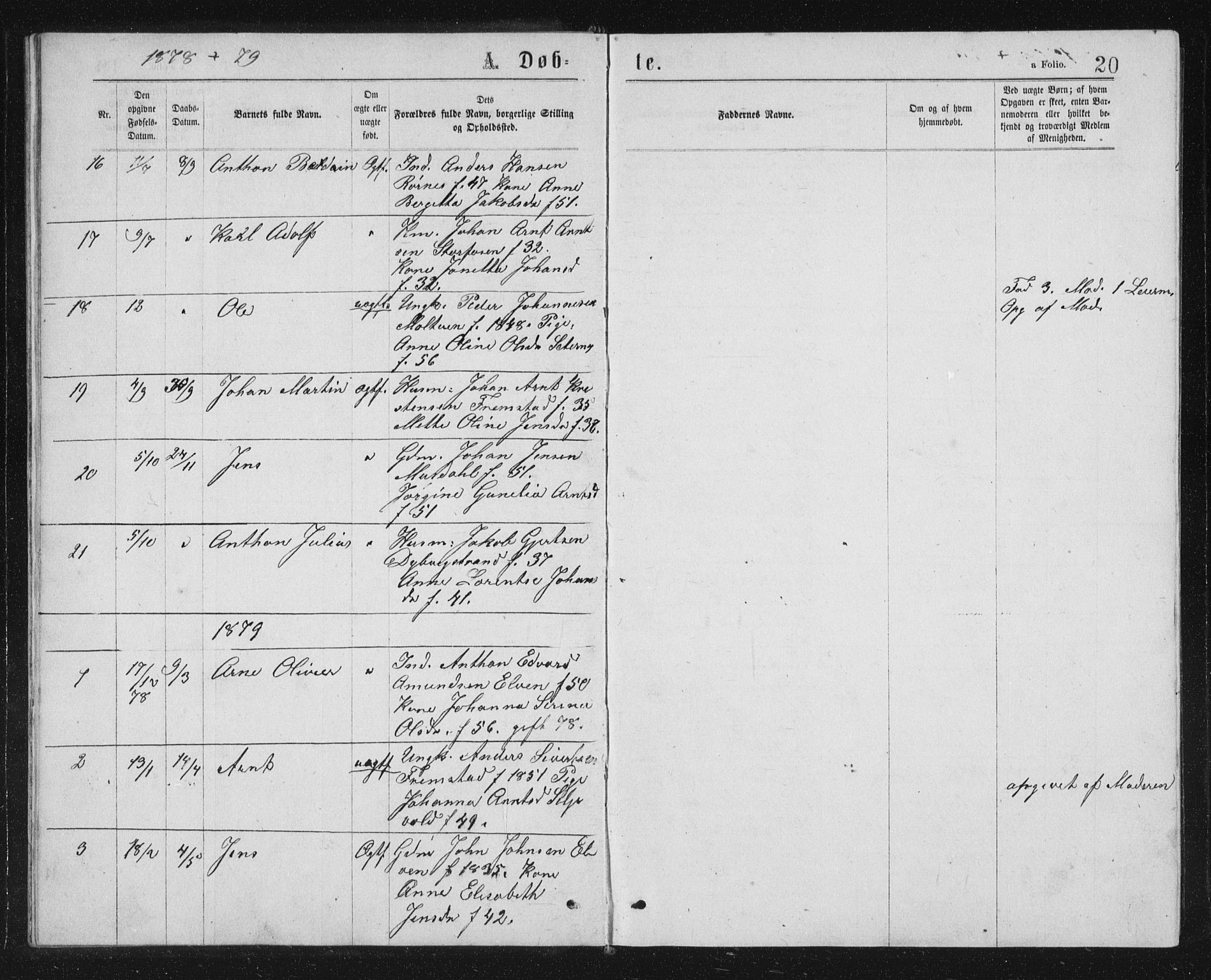 Ministerialprotokoller, klokkerbøker og fødselsregistre - Sør-Trøndelag, AV/SAT-A-1456/662/L0756: Klokkerbok nr. 662C01, 1869-1891, s. 20