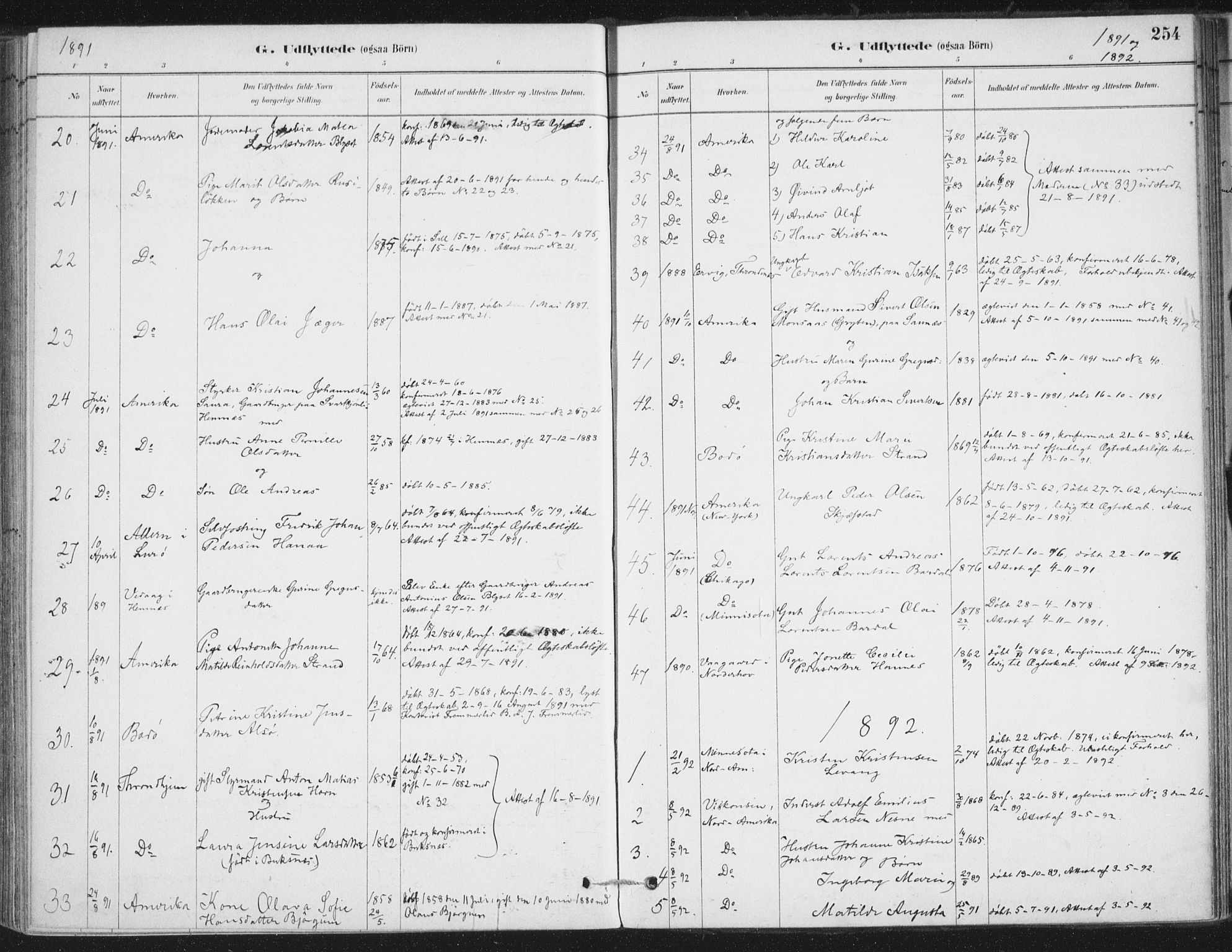 Ministerialprotokoller, klokkerbøker og fødselsregistre - Nordland, SAT/A-1459/838/L0553: Ministerialbok nr. 838A11, 1880-1910, s. 254