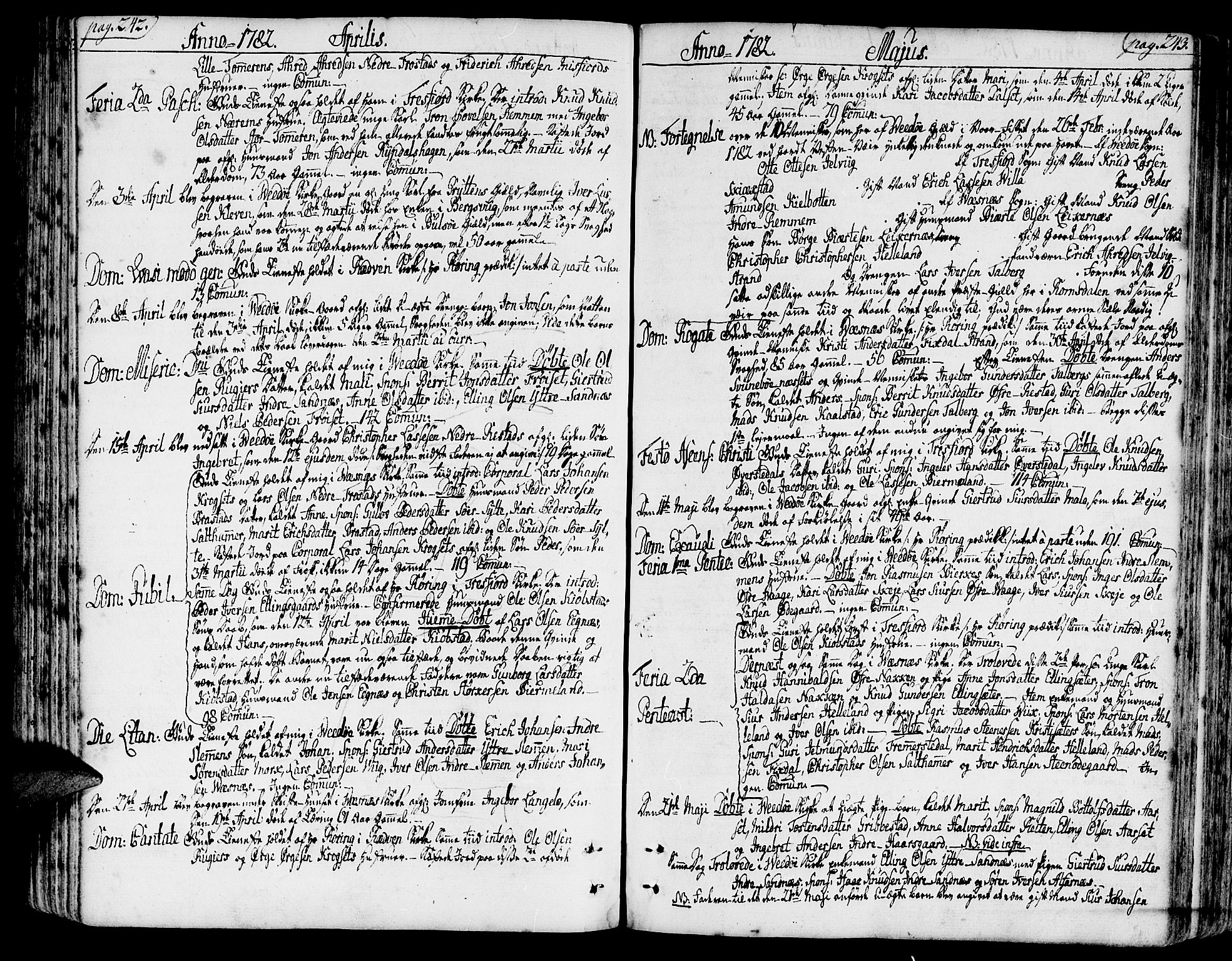 Ministerialprotokoller, klokkerbøker og fødselsregistre - Møre og Romsdal, AV/SAT-A-1454/547/L0600: Ministerialbok nr. 547A02, 1765-1799, s. 242-243