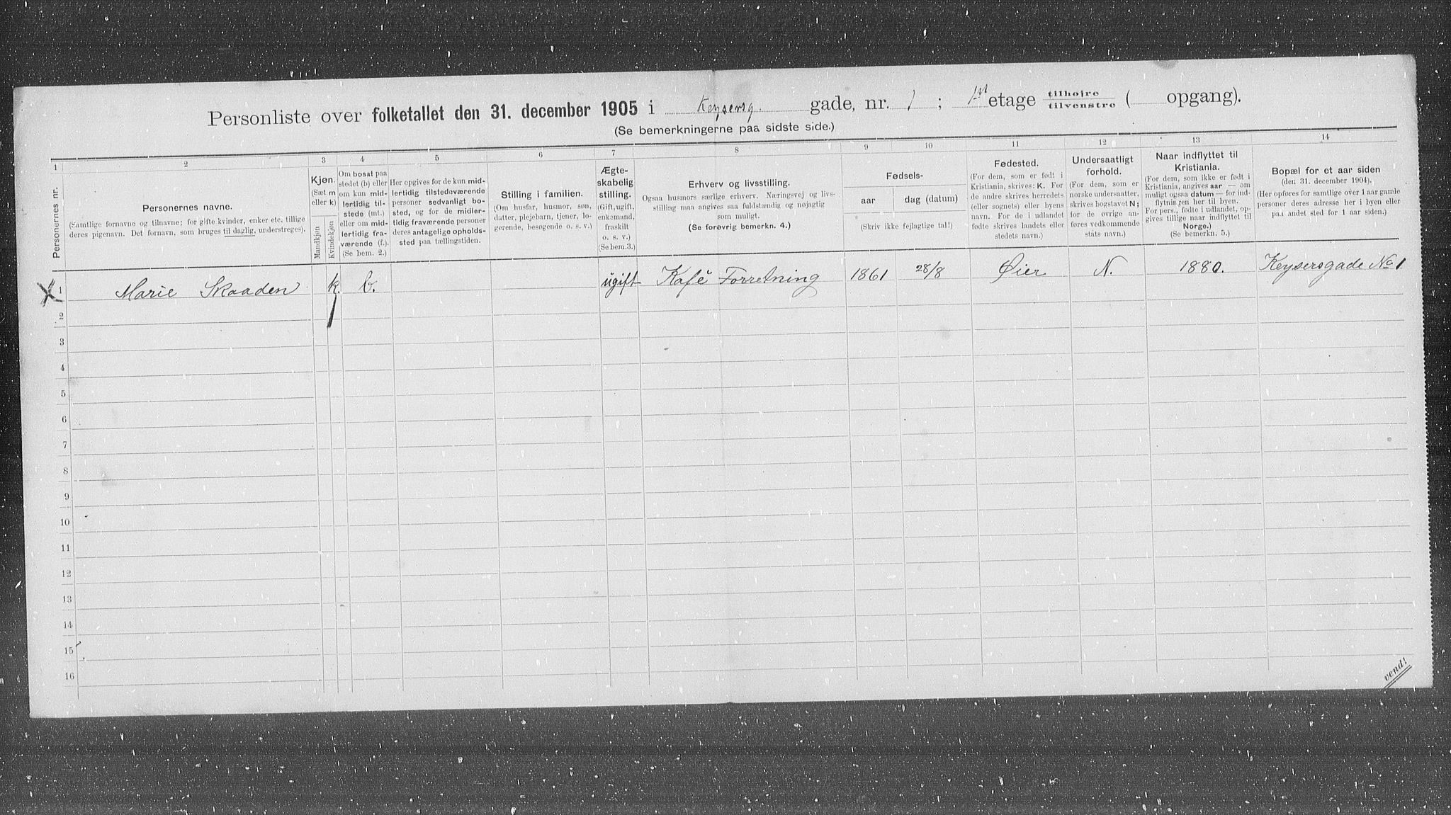 OBA, Kommunal folketelling 31.12.1905 for Kristiania kjøpstad, 1905, s. 25848