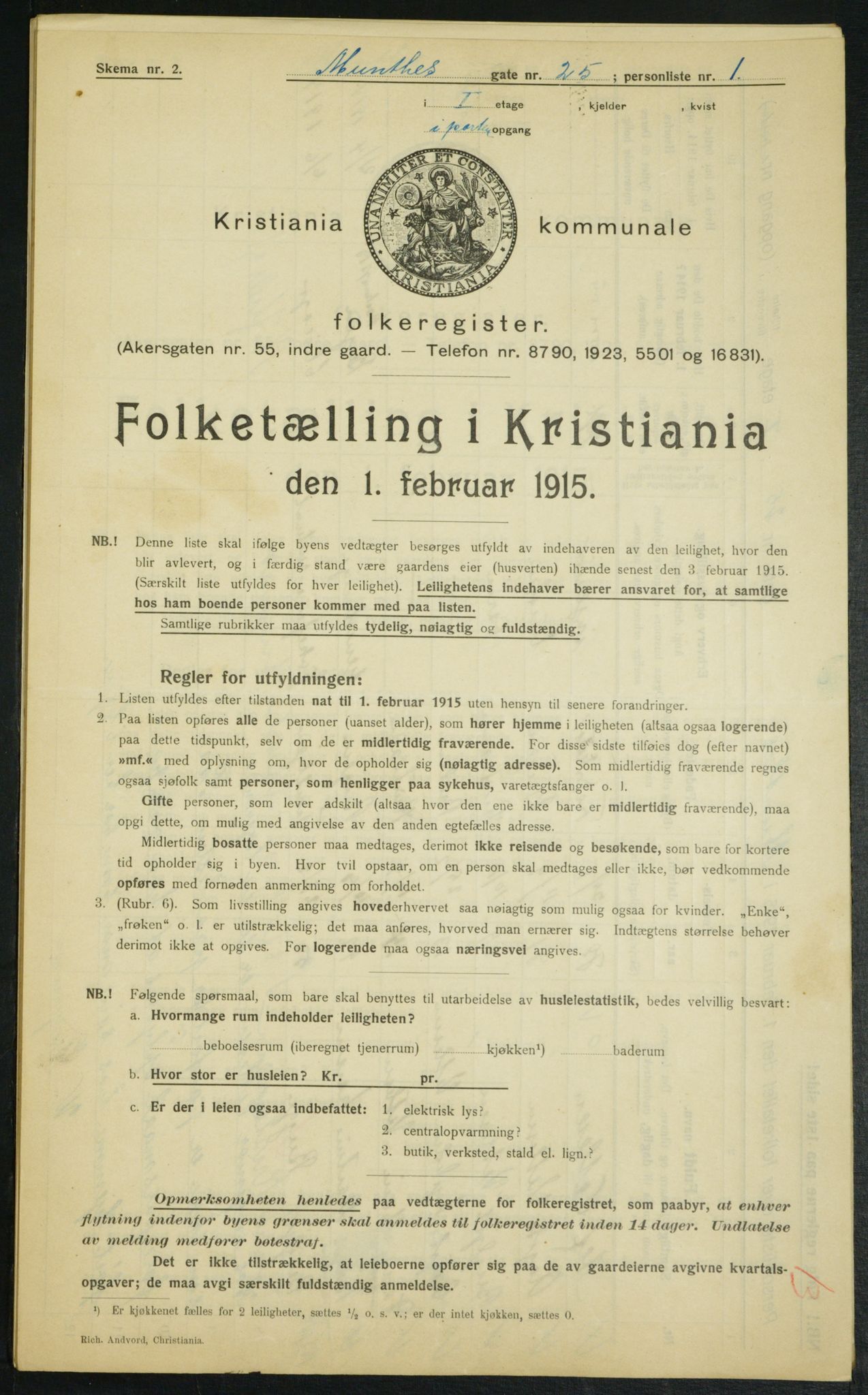 OBA, Kommunal folketelling 1.2.1915 for Kristiania, 1915, s. 67552