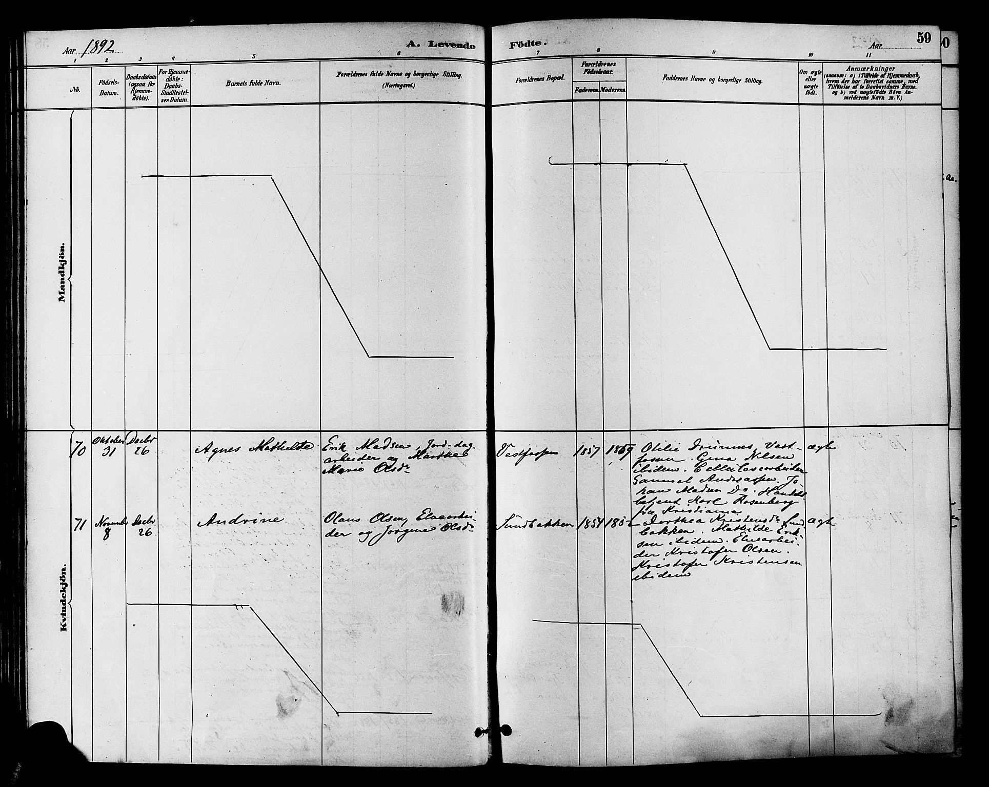 Eiker kirkebøker, AV/SAKO-A-4/F/Fb/L0002: Ministerialbok nr. II 2, 1889-1896, s. 59