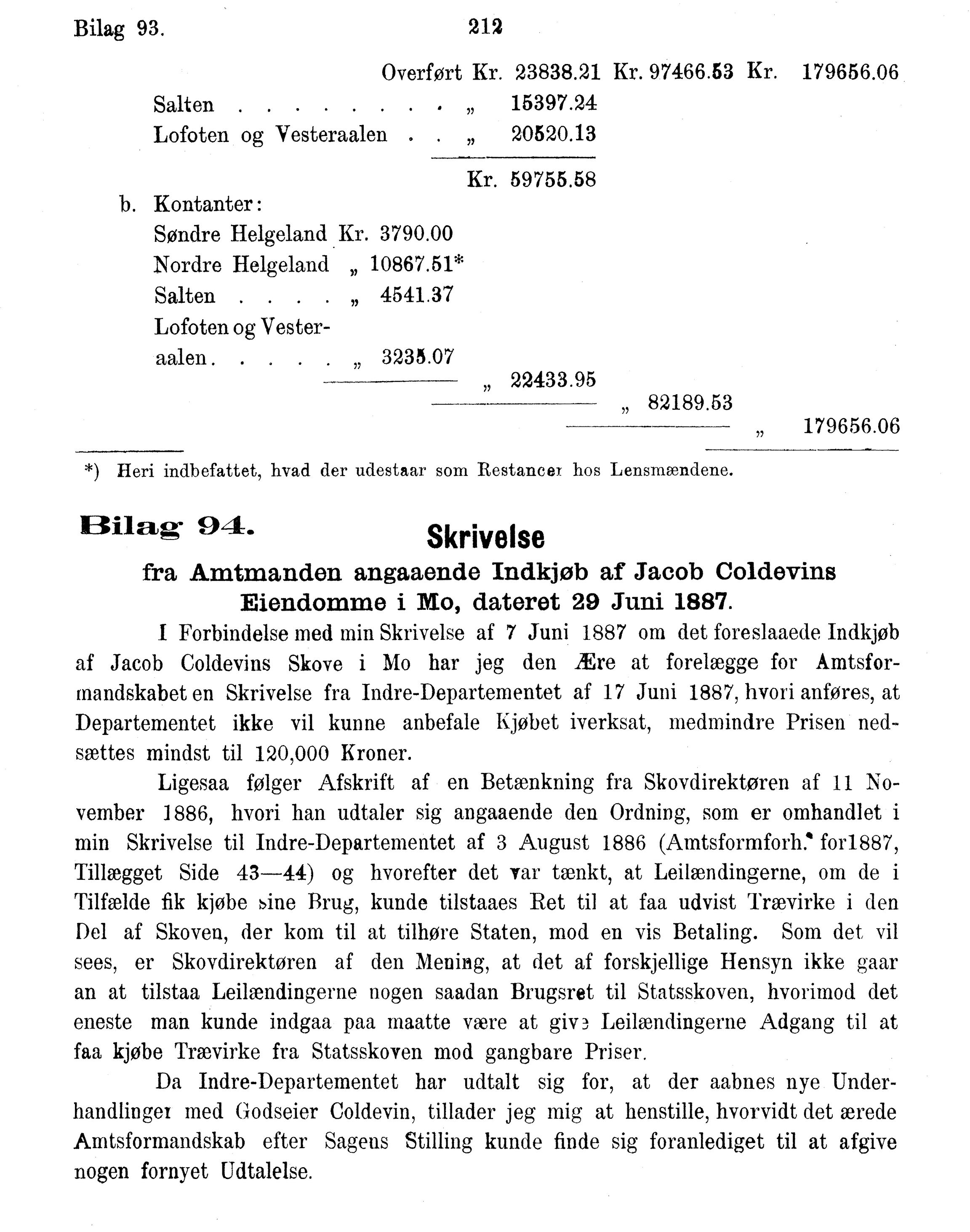 Nordland Fylkeskommune. Fylkestinget, AIN/NFK-17/176/A/Ac/L0015: Fylkestingsforhandlinger 1886-1890, 1886-1890